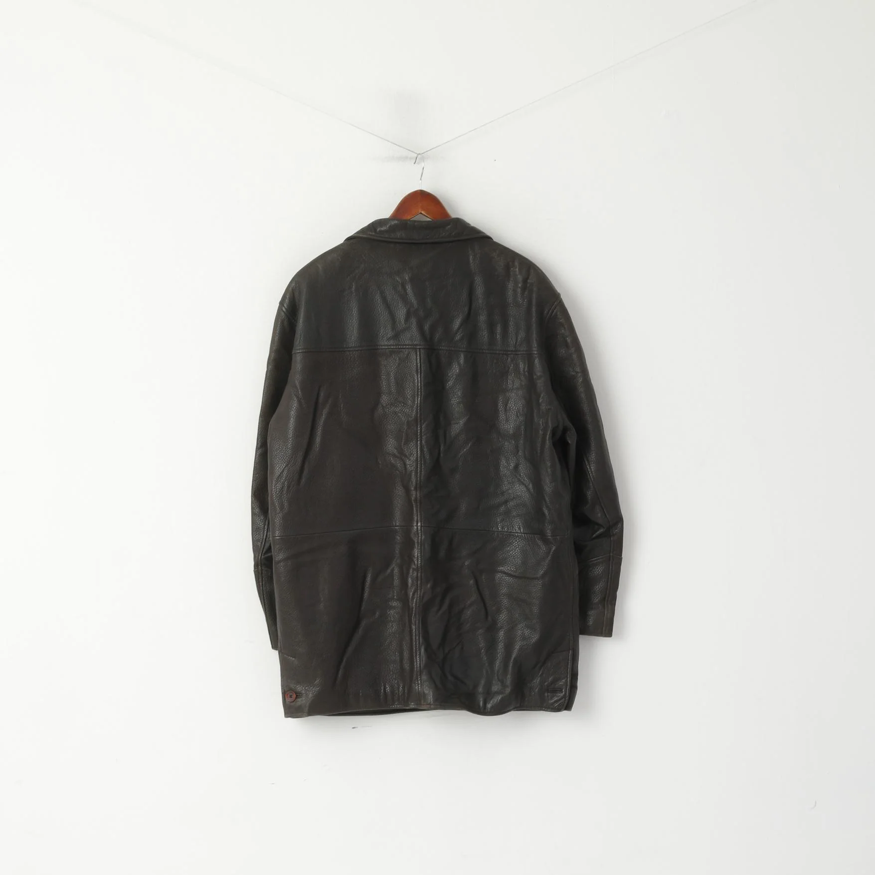 Atwardson Finest Men 50 XXL Jacket Dark Brown Leather Vintage Single Breasted Top - Image 7