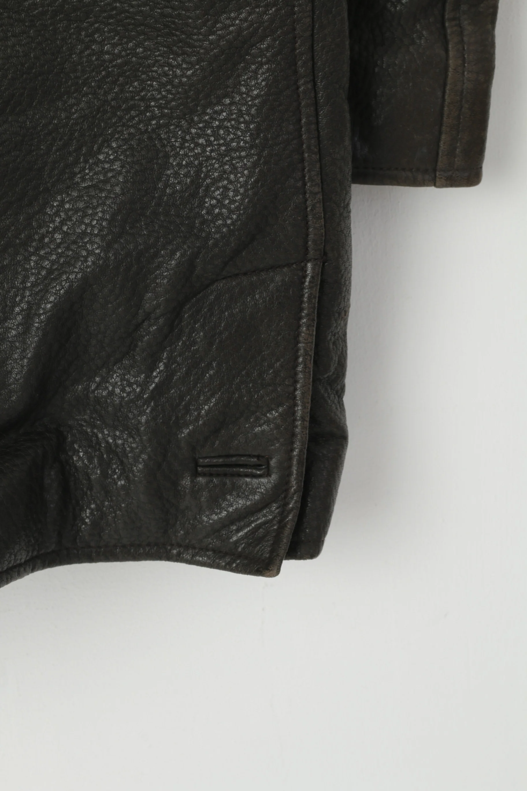 Atwardson Finest Men 50 XXL Jacket Dark Brown Leather Vintage Single Breasted Top - Image 8