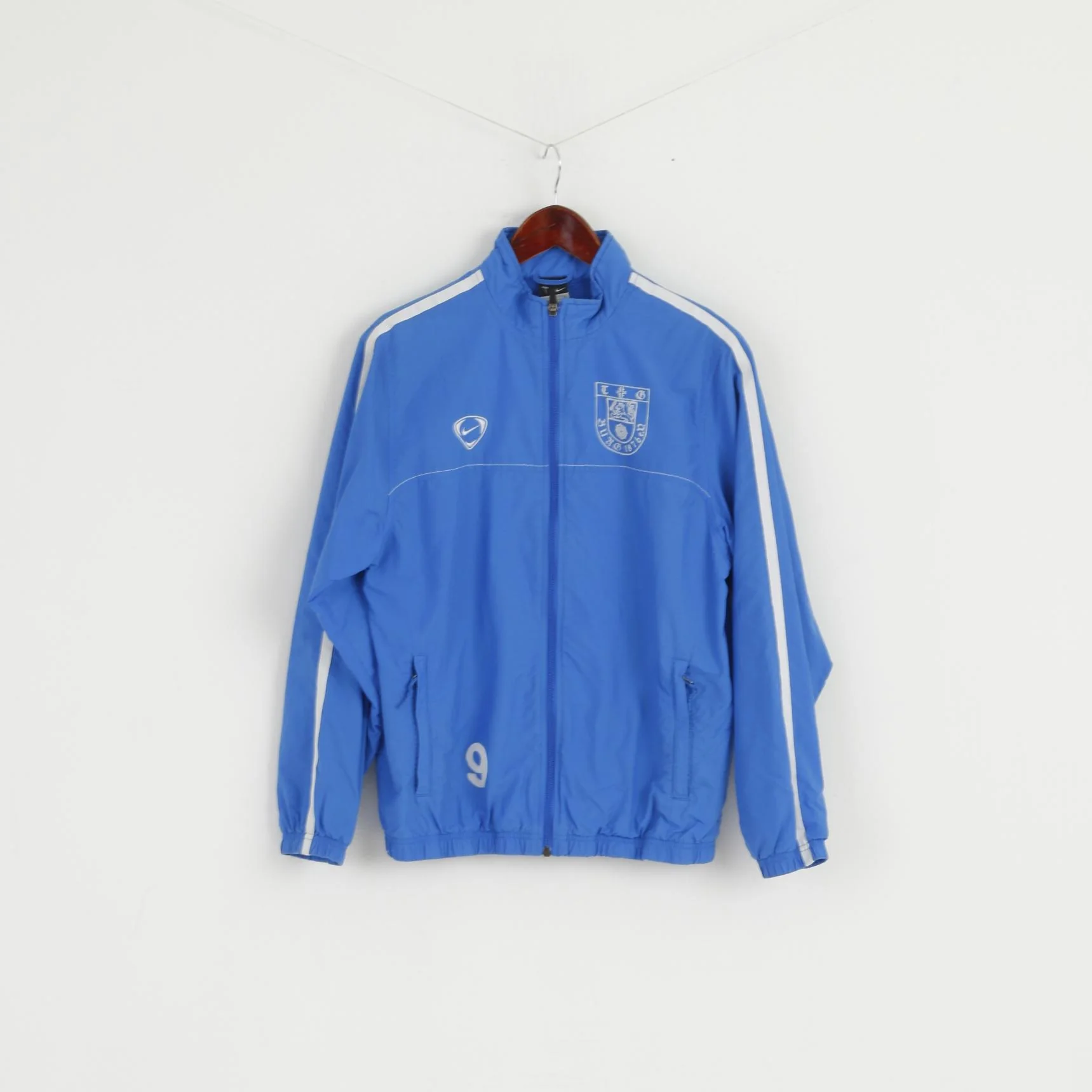 Nike Youth 164 - 176 Jacket Blue Nylon Activewear Training Sport Zip Up #9 Track Top