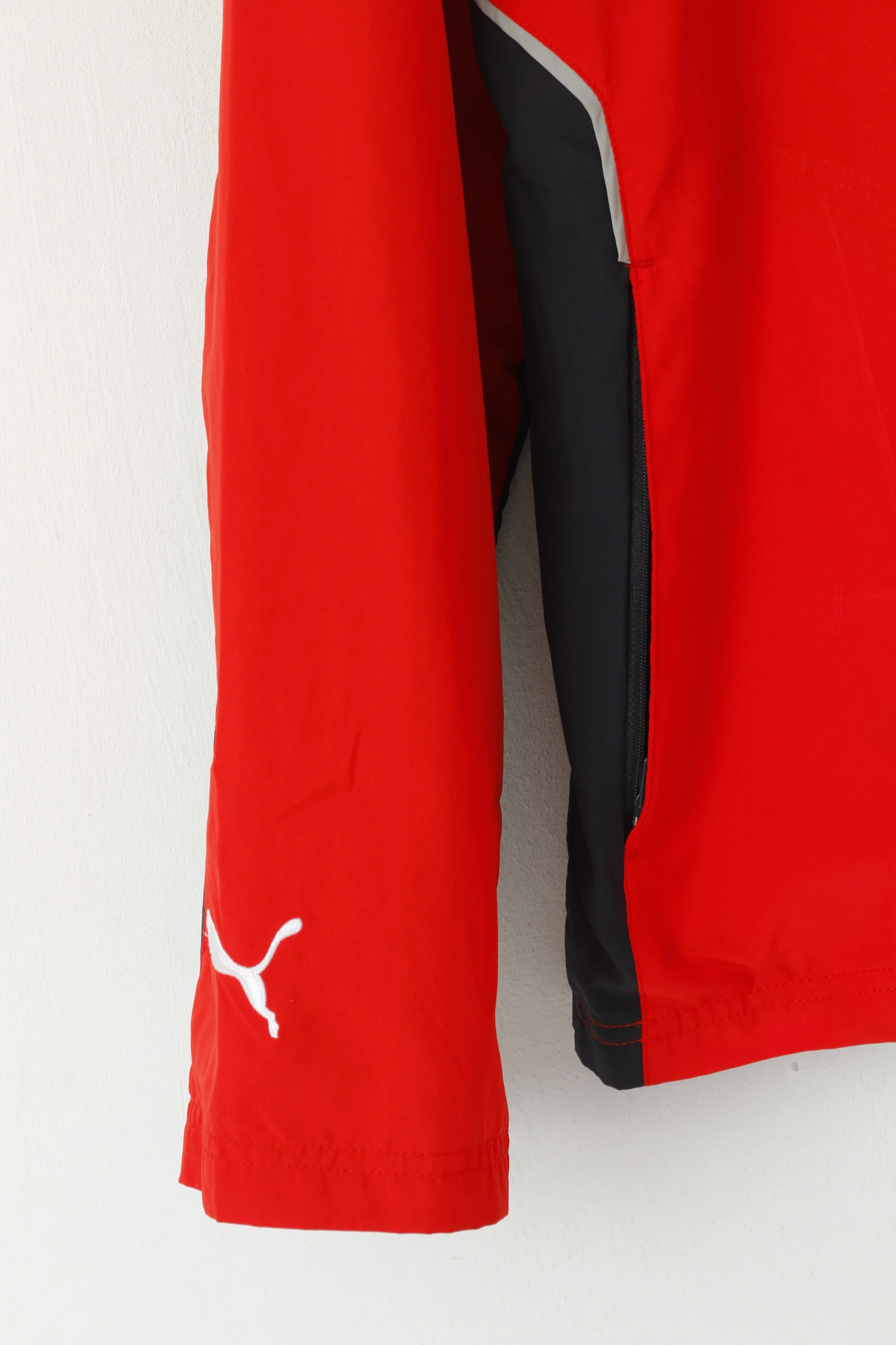 Puma Men L Jacket Red Sportswear Lightweight Full Zipper Activewear Track Top8 - Image 3