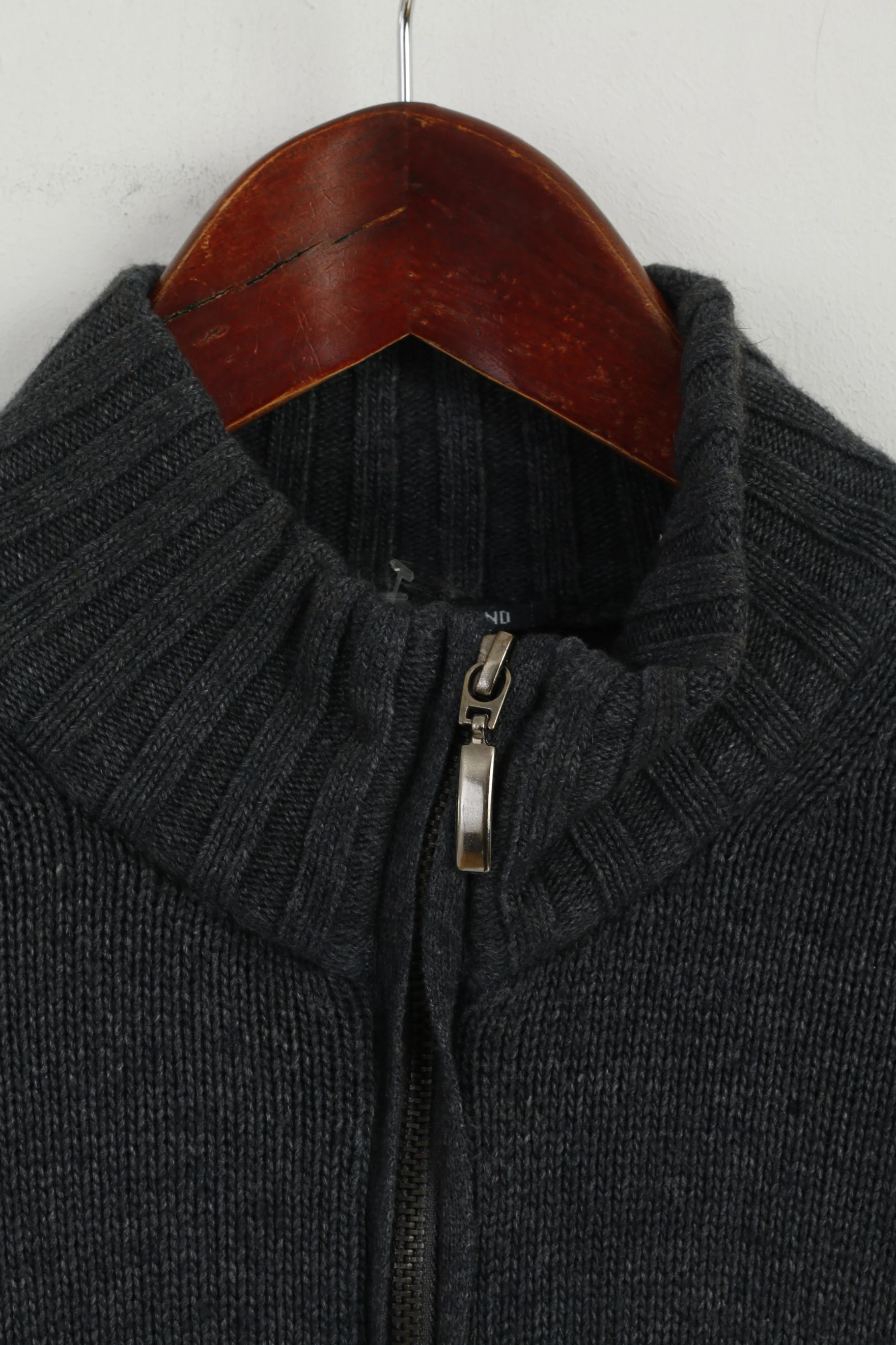 New Zealand Auckland Men M Jumper Grey Full Zipper Nylon Exclusive Sweater Top - Image 3