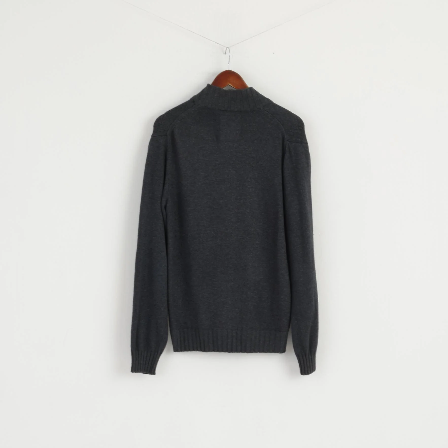 New Zealand Auckland Men M Jumper Grey Full Zipper Nylon Exclusive Sweater Top - Image 7