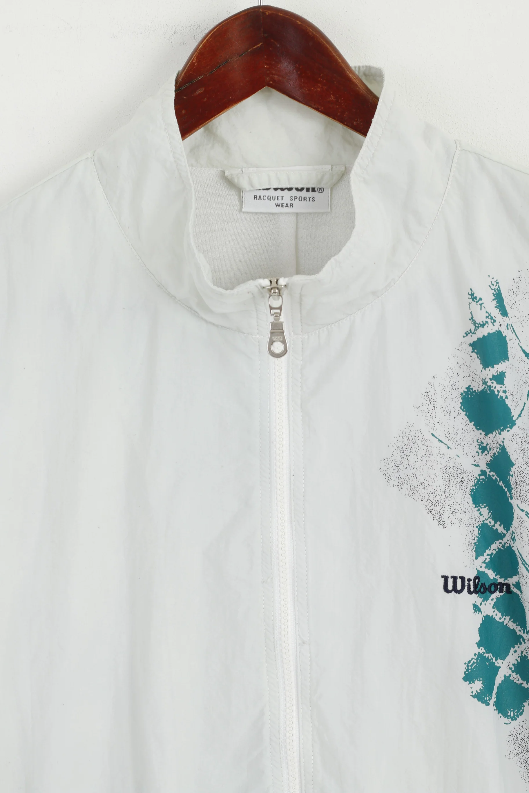 Wilson Men XXL Jacket Grey Racquet Sports Waterproof Nylon Vintage Tennis Top - Image 2