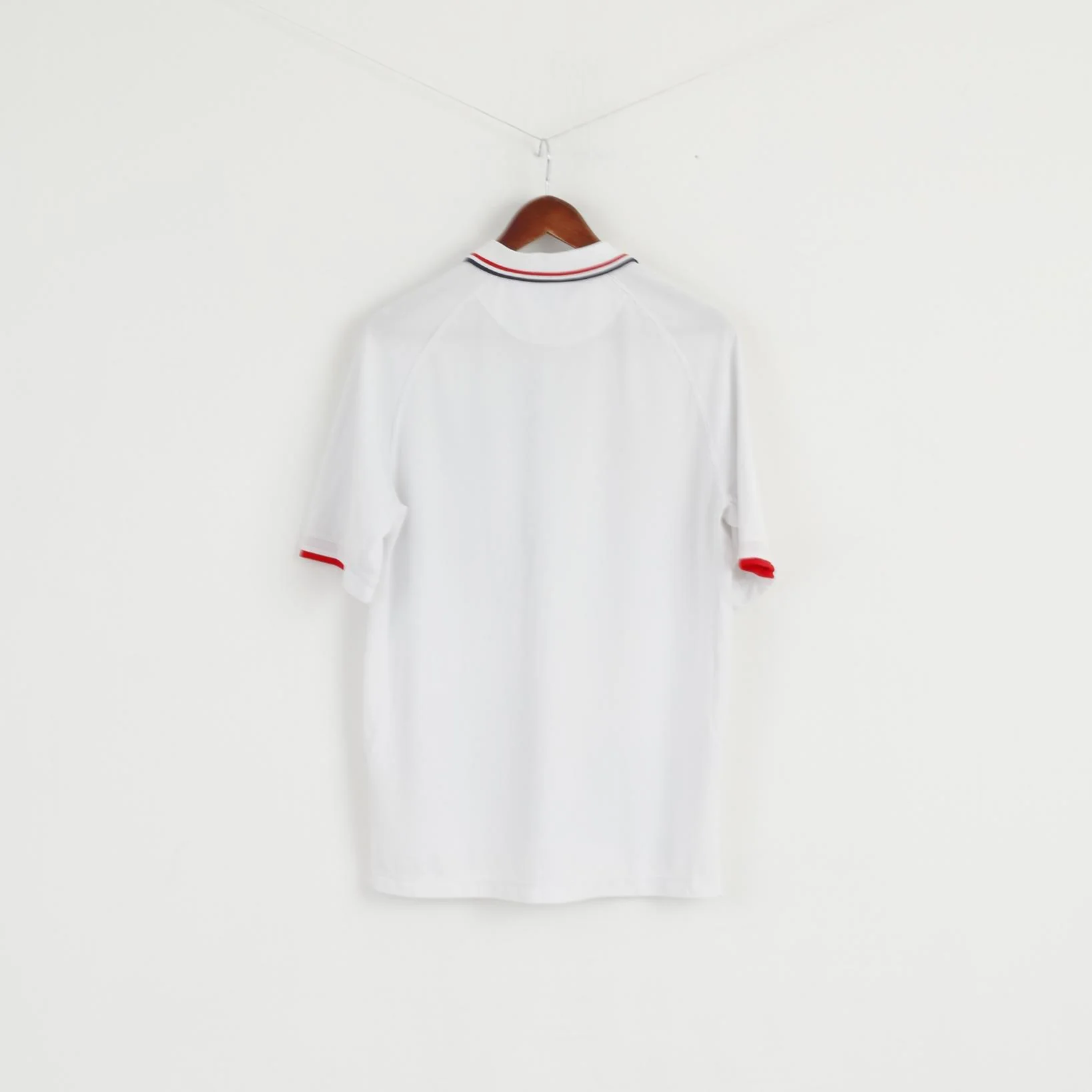 Fila Men L Polo Shirt White Polyester Short Sleeve Detailed Buttons Top - Image 7