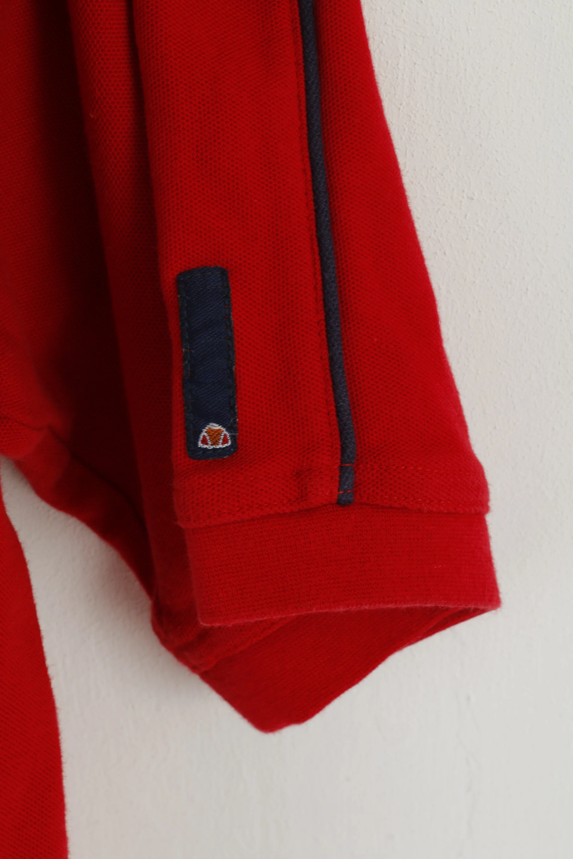 Ellesse Men L T- Shirt Red 100% Cotton Crew Neck Classic Plain Basic Top - Image 3