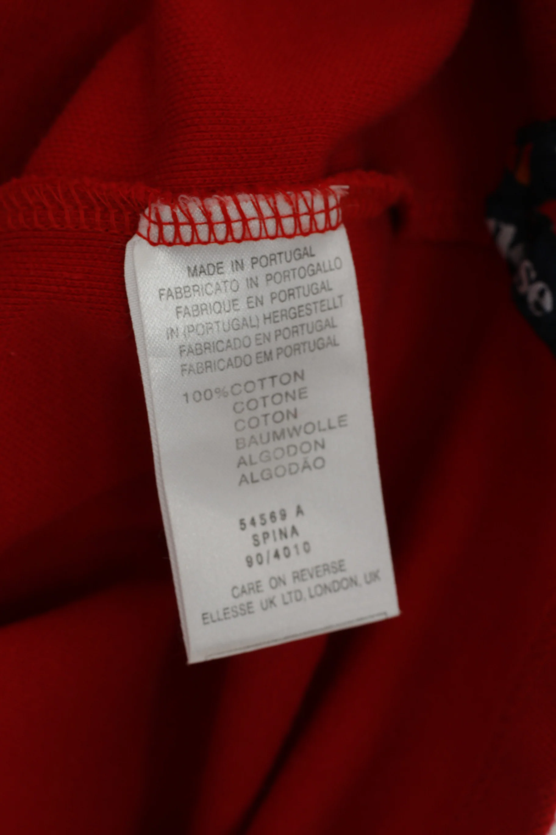 Ellesse Men L T- Shirt Red 100% Cotton Crew Neck Classic Plain Basic Top - Image 5