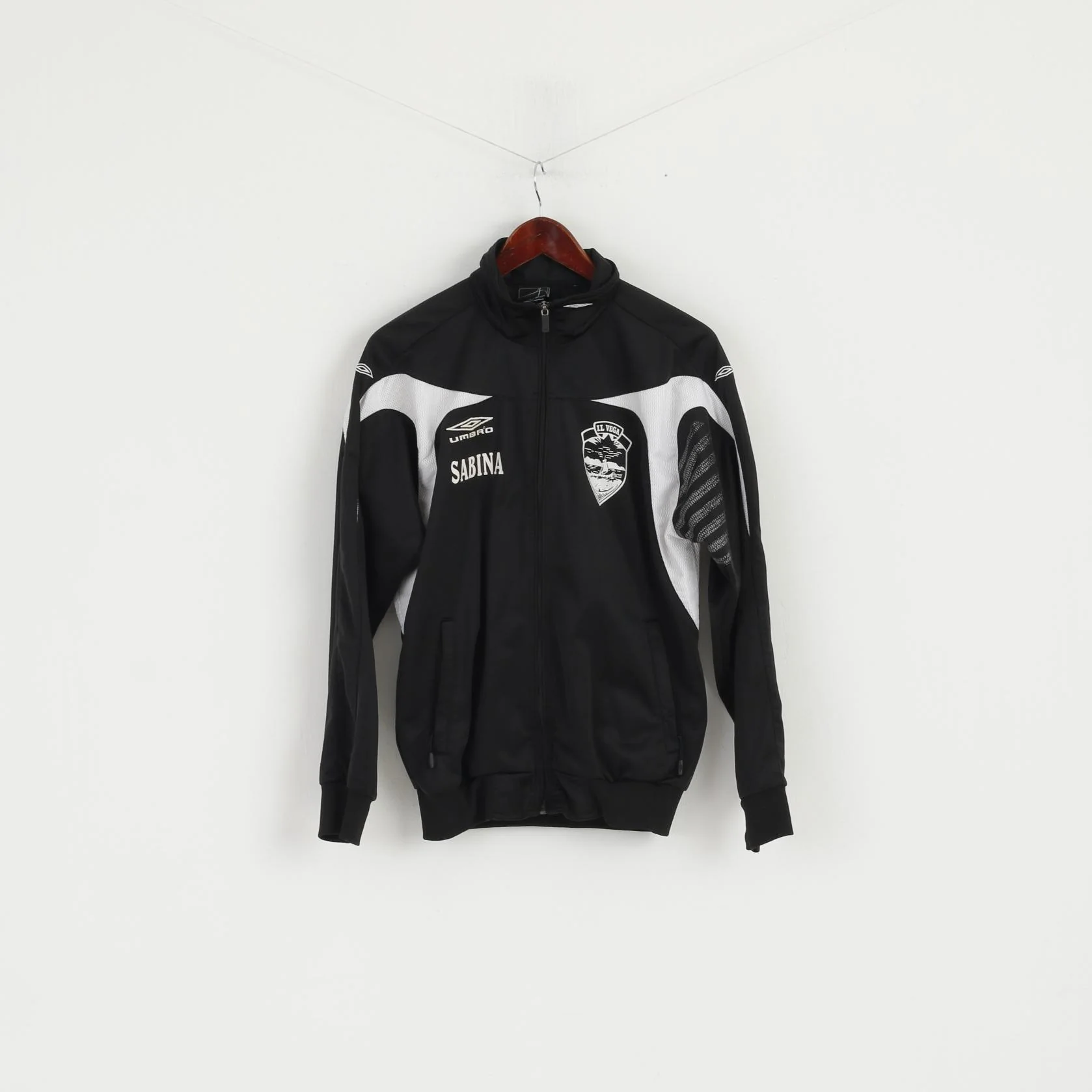 Umbro Mens S Sweatshirt Black IL Vega Football Full Zipper Sabina Track Top