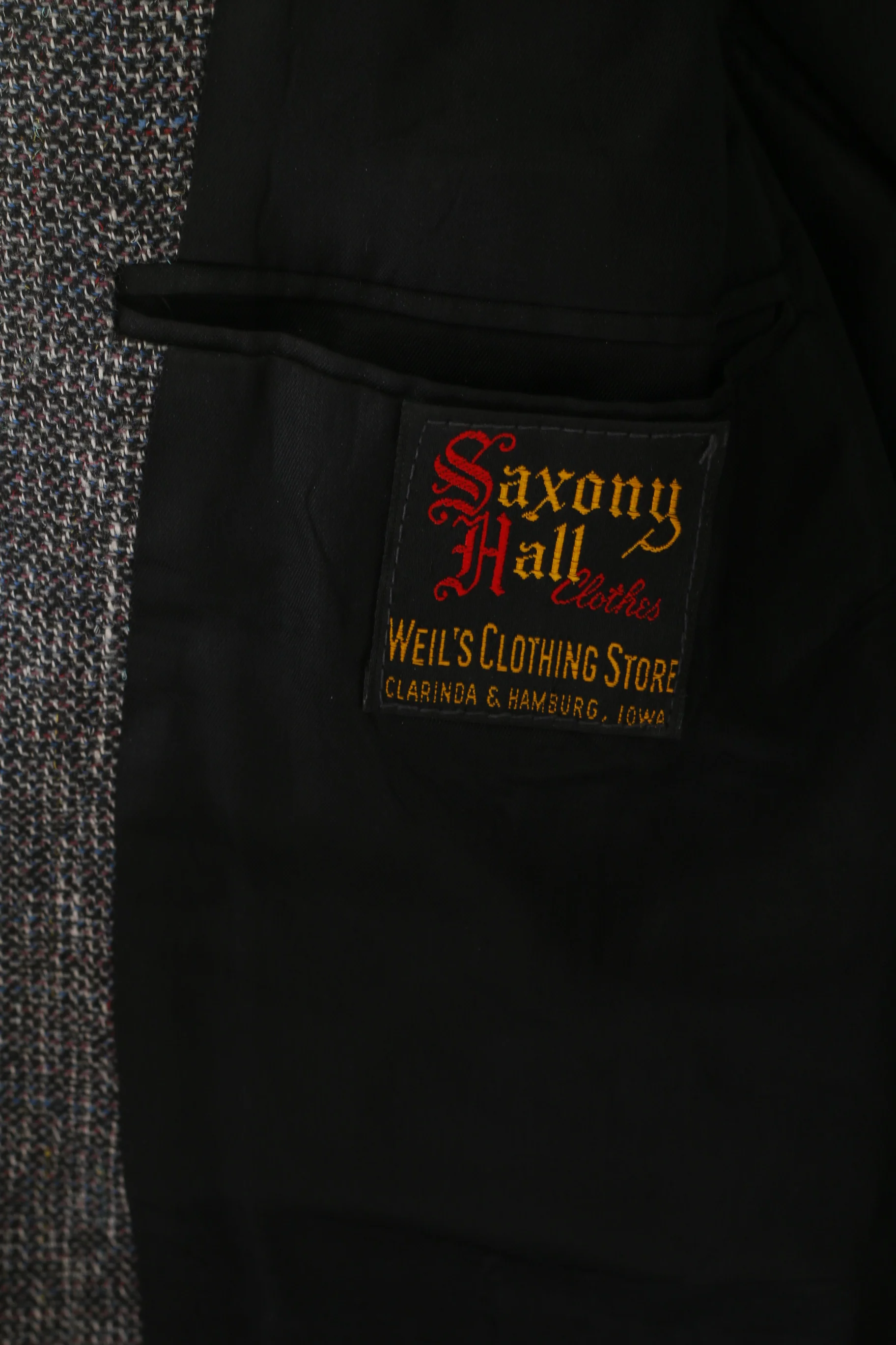 Saxony Hall Men 46 Blazer Navy Vintage Wool Single Breasted Shoulder Pads Jacket - Image 5