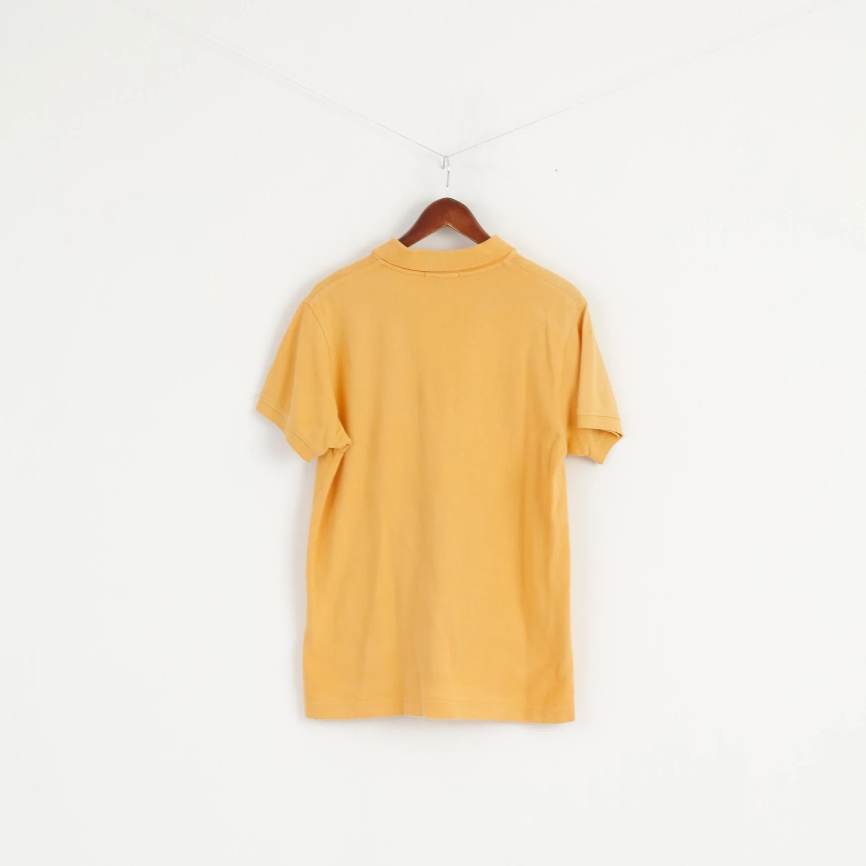Lyle & Scott Men M Polo Shirt Orange Cotton Heritage Short Sleeve Plain Top - Image 5