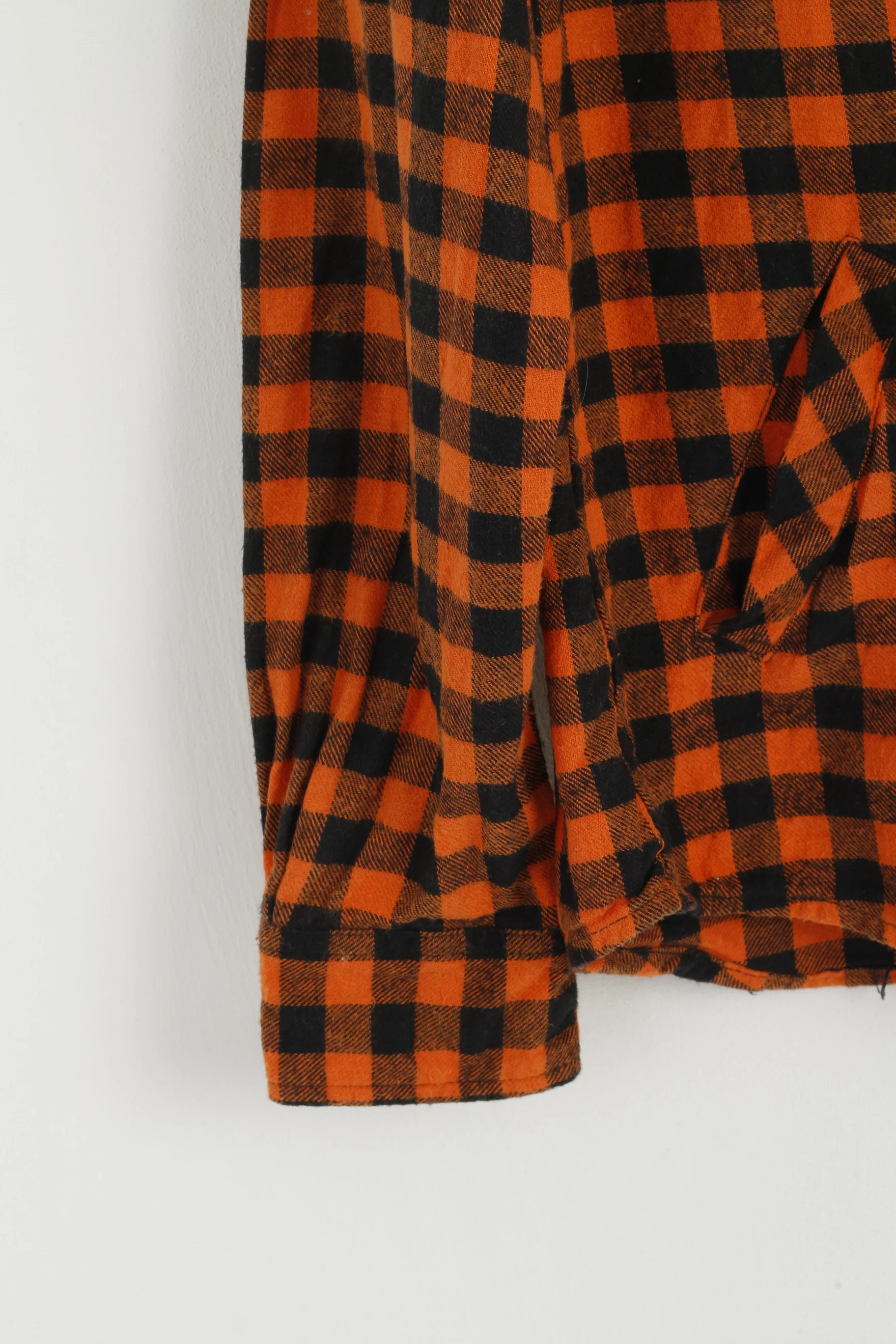 Voi Jeans Co. Men S Casual Shirt Orange Check Cotton hooded Long Sleeve Top - Image 3