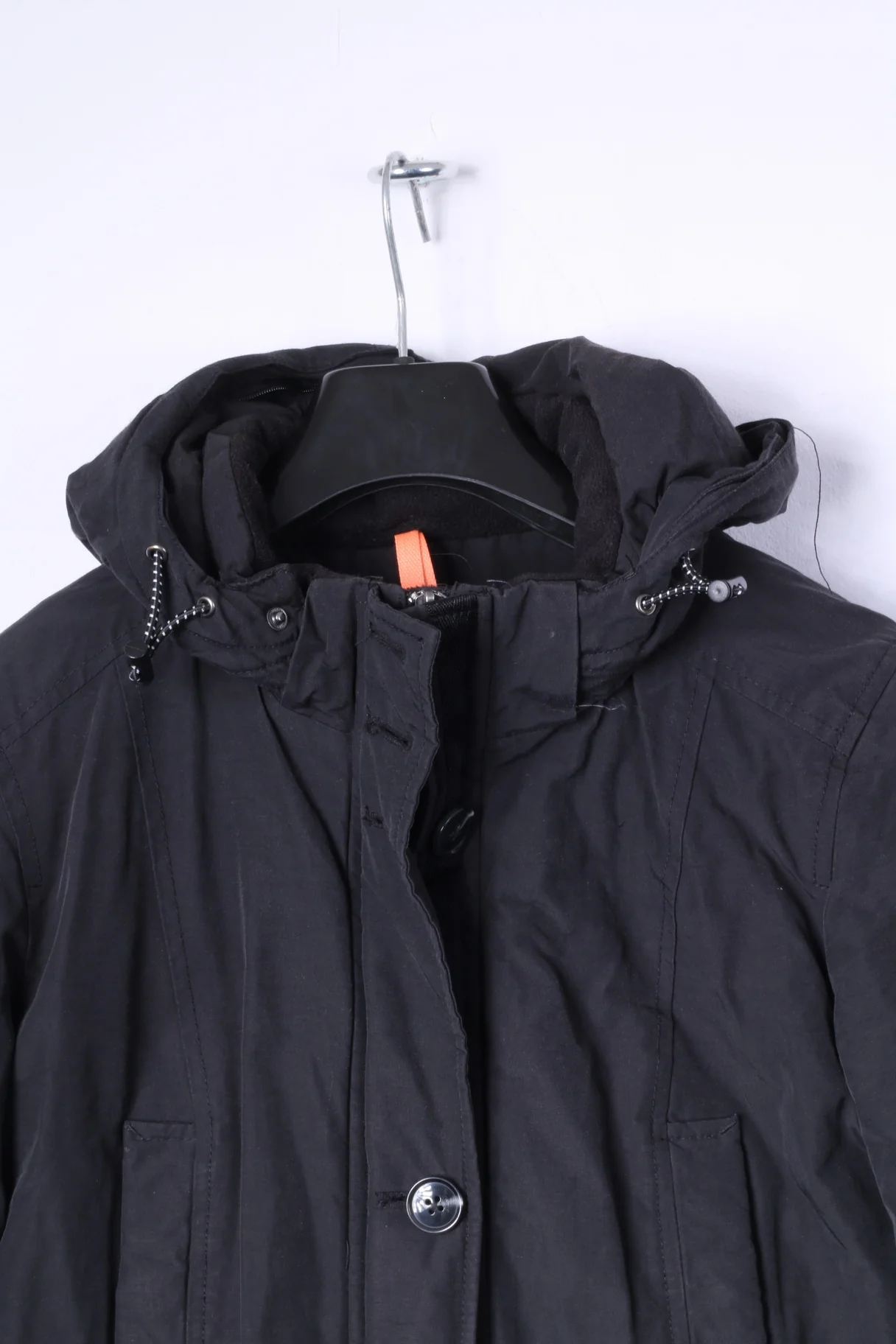 Tom Tailor Womens M Jacket Black Padded Hooded zip Up Warm Top - Image 2