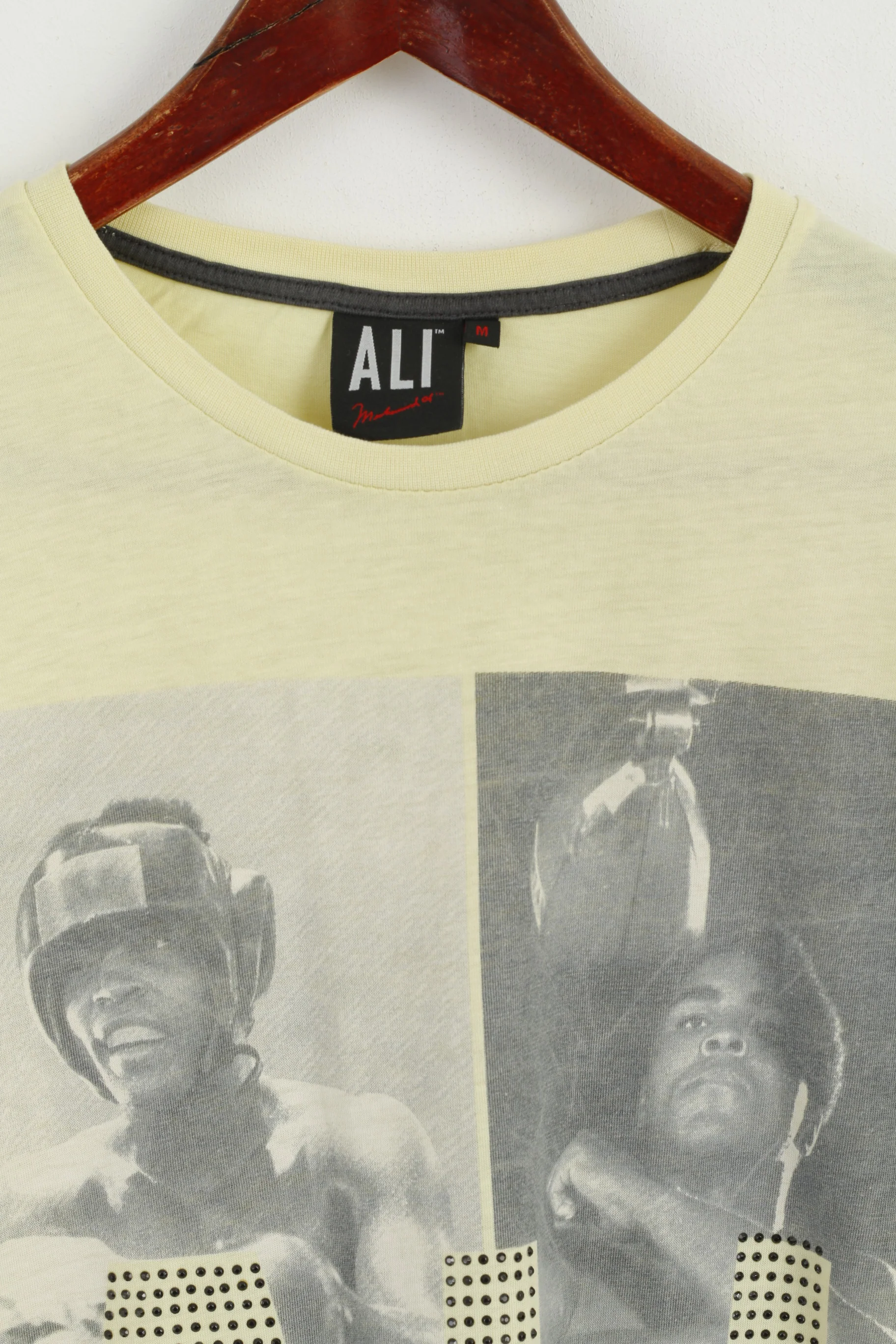 Muhammad Ali Men M T- Shirt Yellow Cotton Graphic Greatest Boxers Top - Image 2