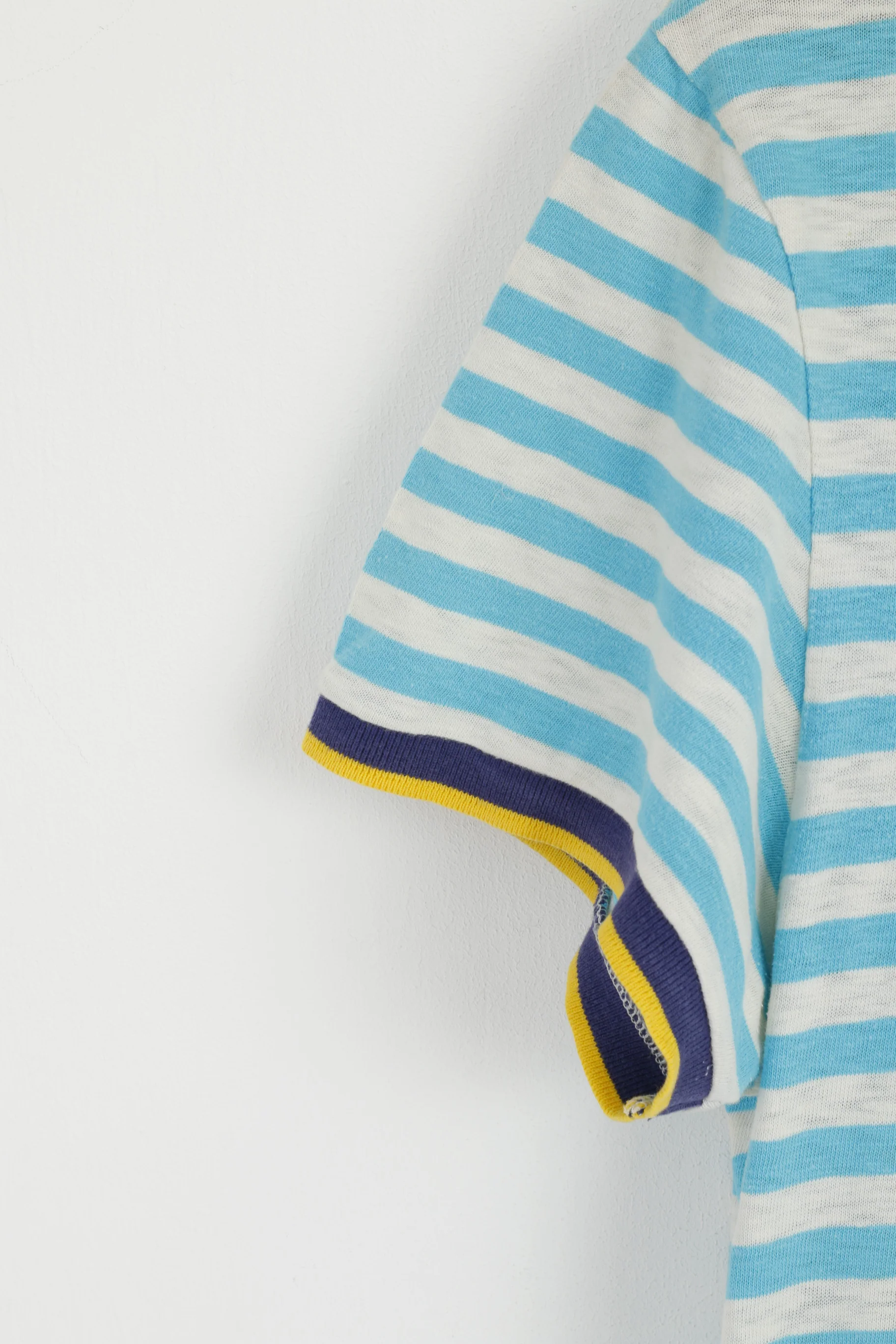 Polo Jeans Ralph Lauren Men M Polo Shirt Turquoise Striped Cotton Top - Image 3