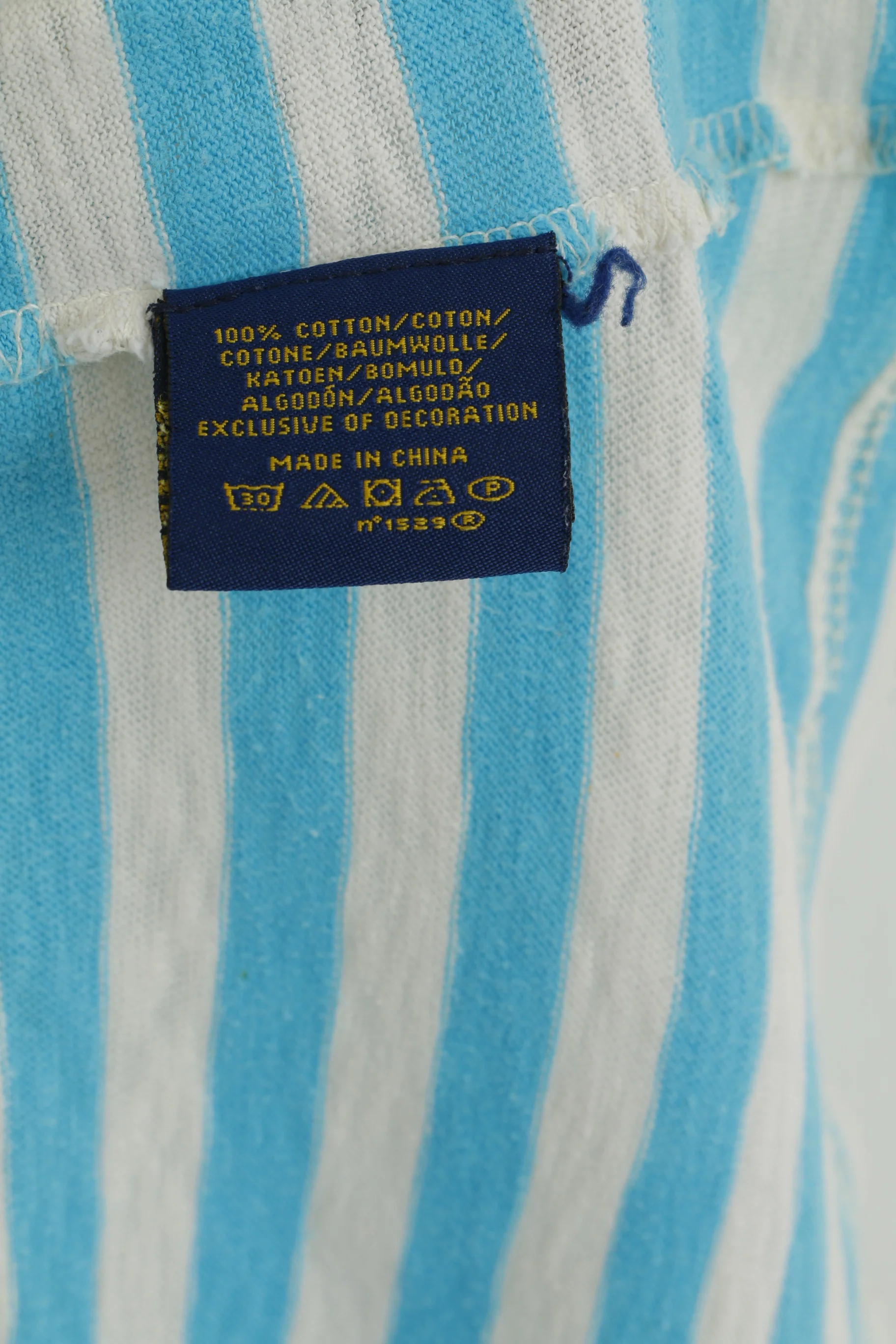 Polo Jeans Ralph Lauren Men M Polo Shirt Turquoise Striped Cotton Top - Image 5