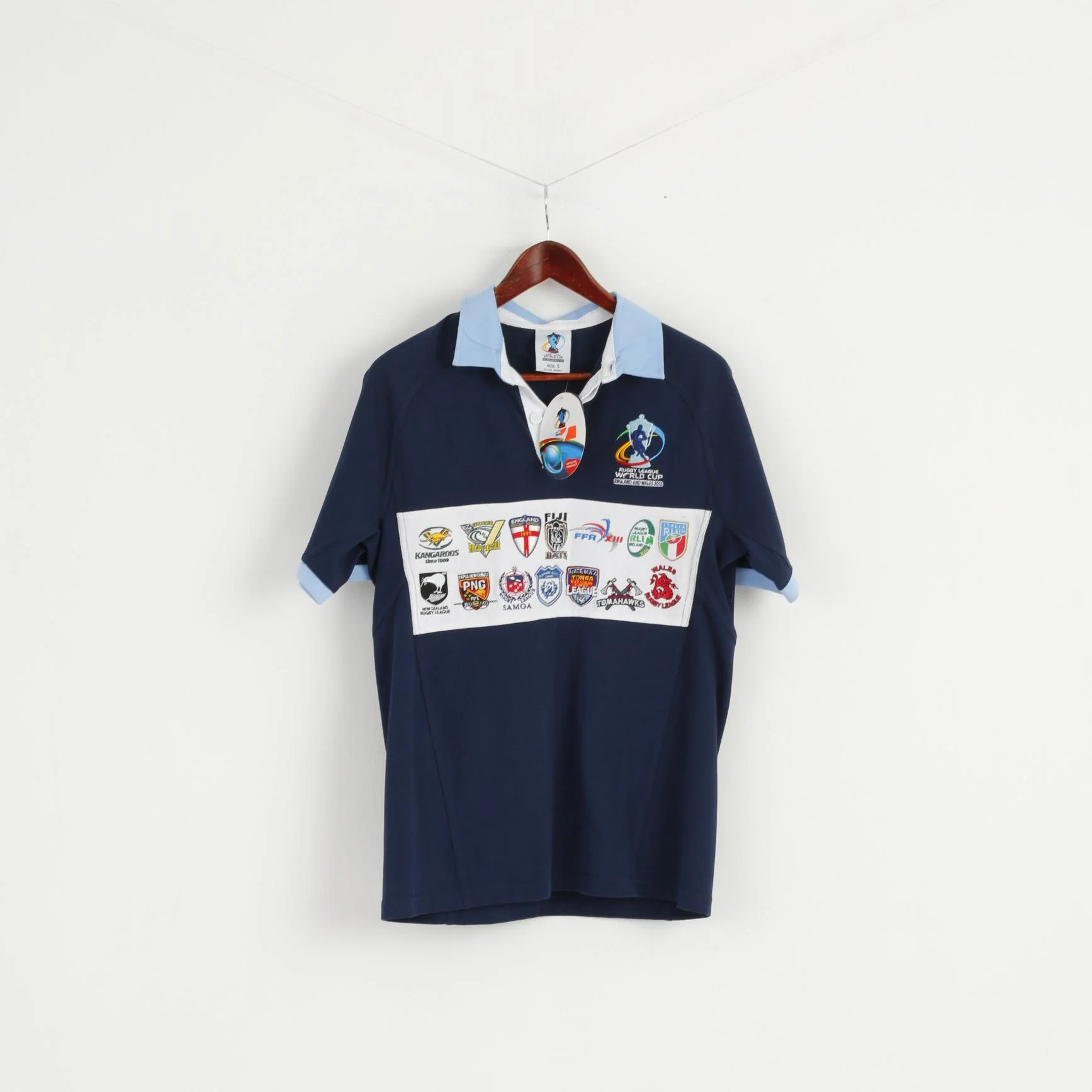 New Rugby World Cup ISC Men S Polo Shirt Blue England And Wales 2013 Top