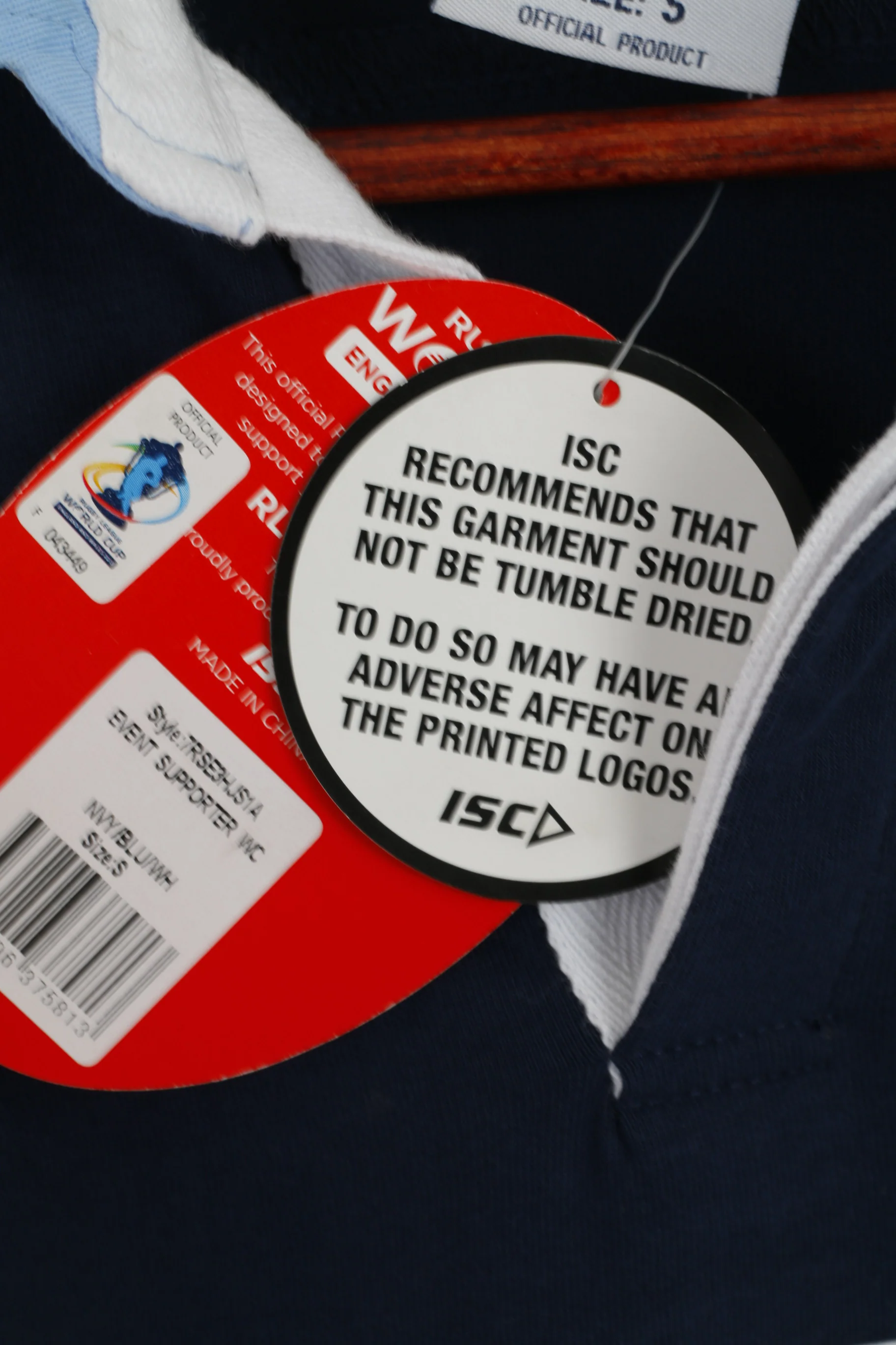New Rugby World Cup ISC Men S Polo Shirt Blue England And Wales 2013 Top - Image 4