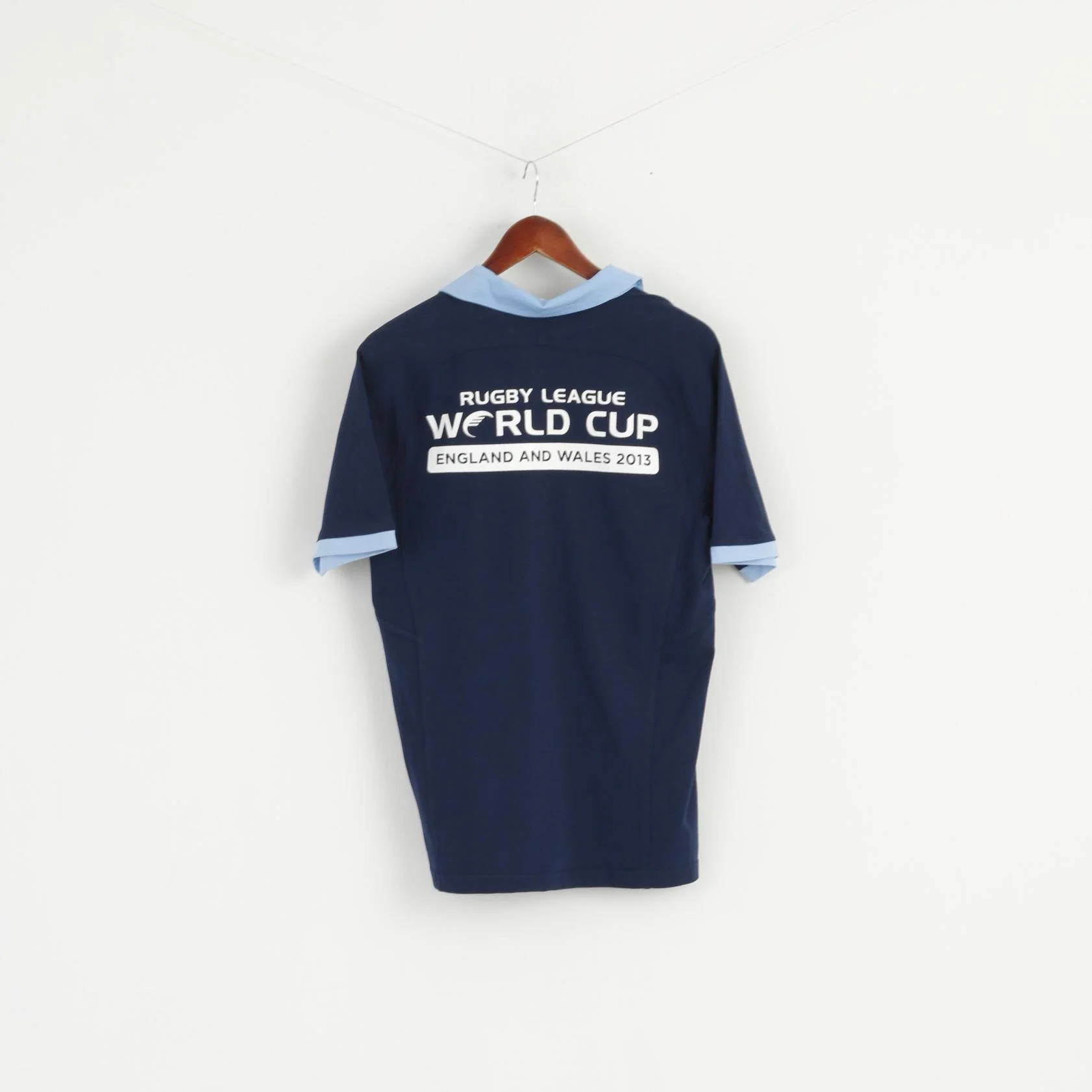 New Rugby World Cup ISC Men S Polo Shirt Blue England And Wales 2013 Top - Image 5