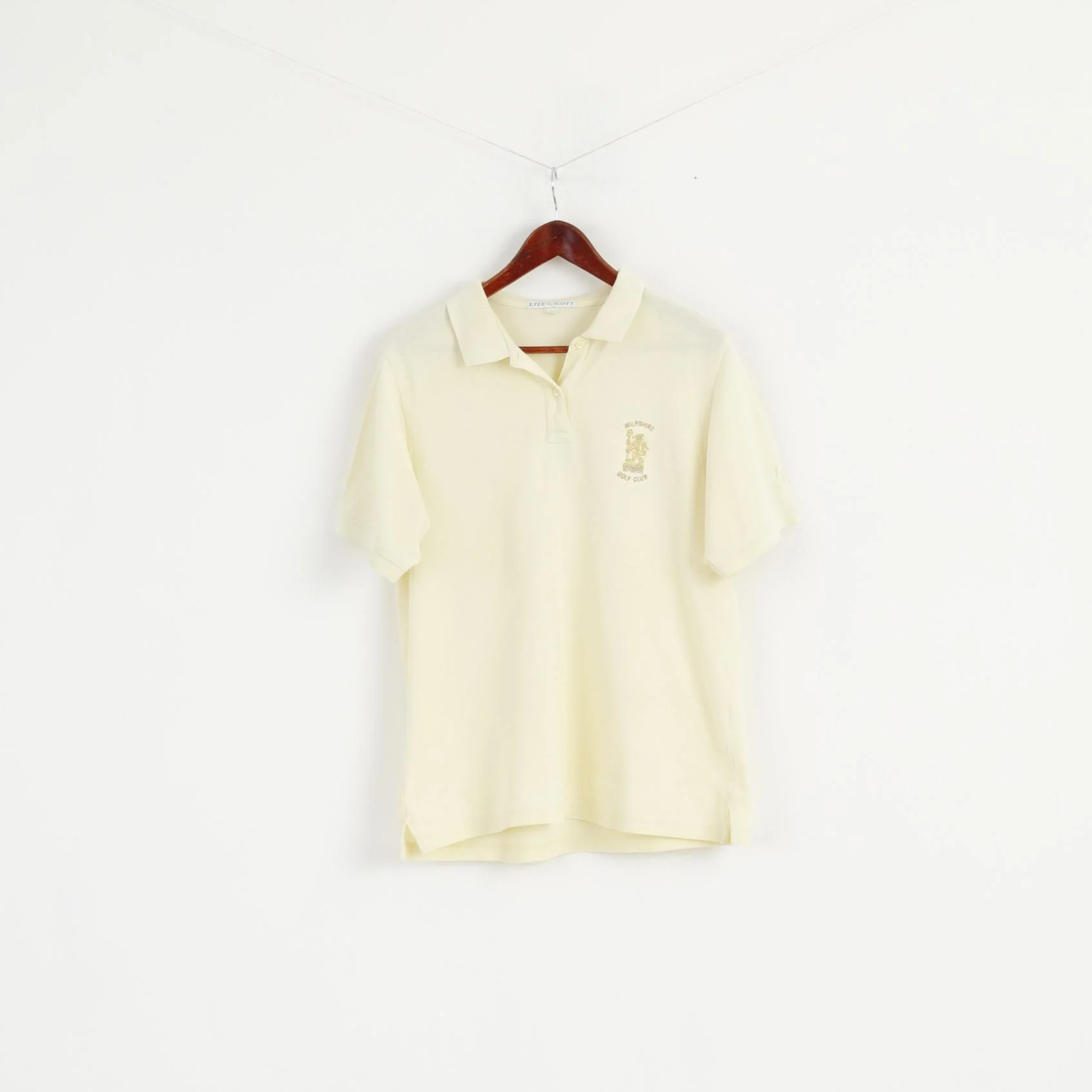 Lyle & Scott Men L Polo Shirt Yellow Wilpshire Golf Club Classic Top