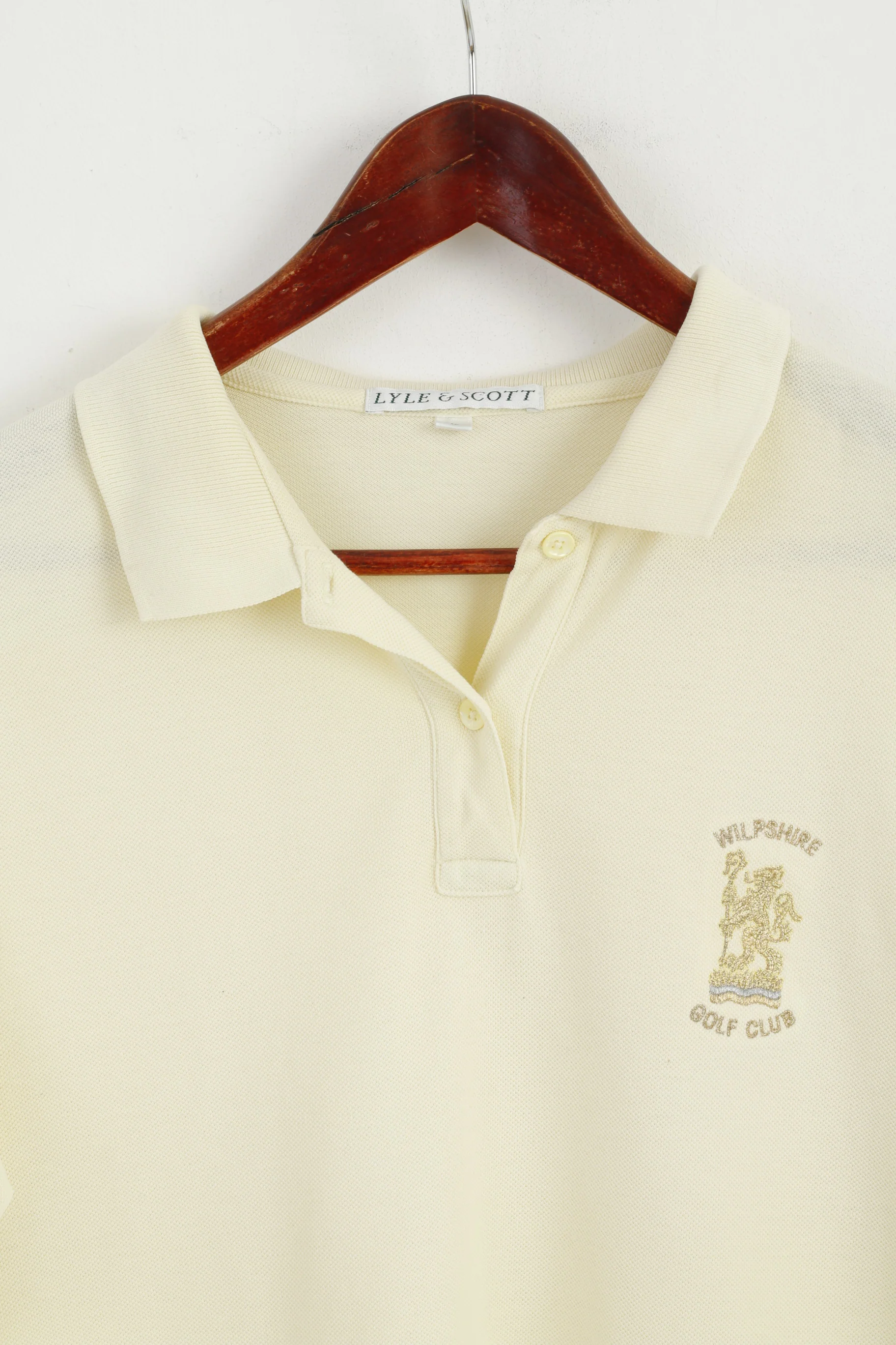 Lyle & Scott Men L Polo Shirt Yellow Wilpshire Golf Club Classic Top - Image 2
