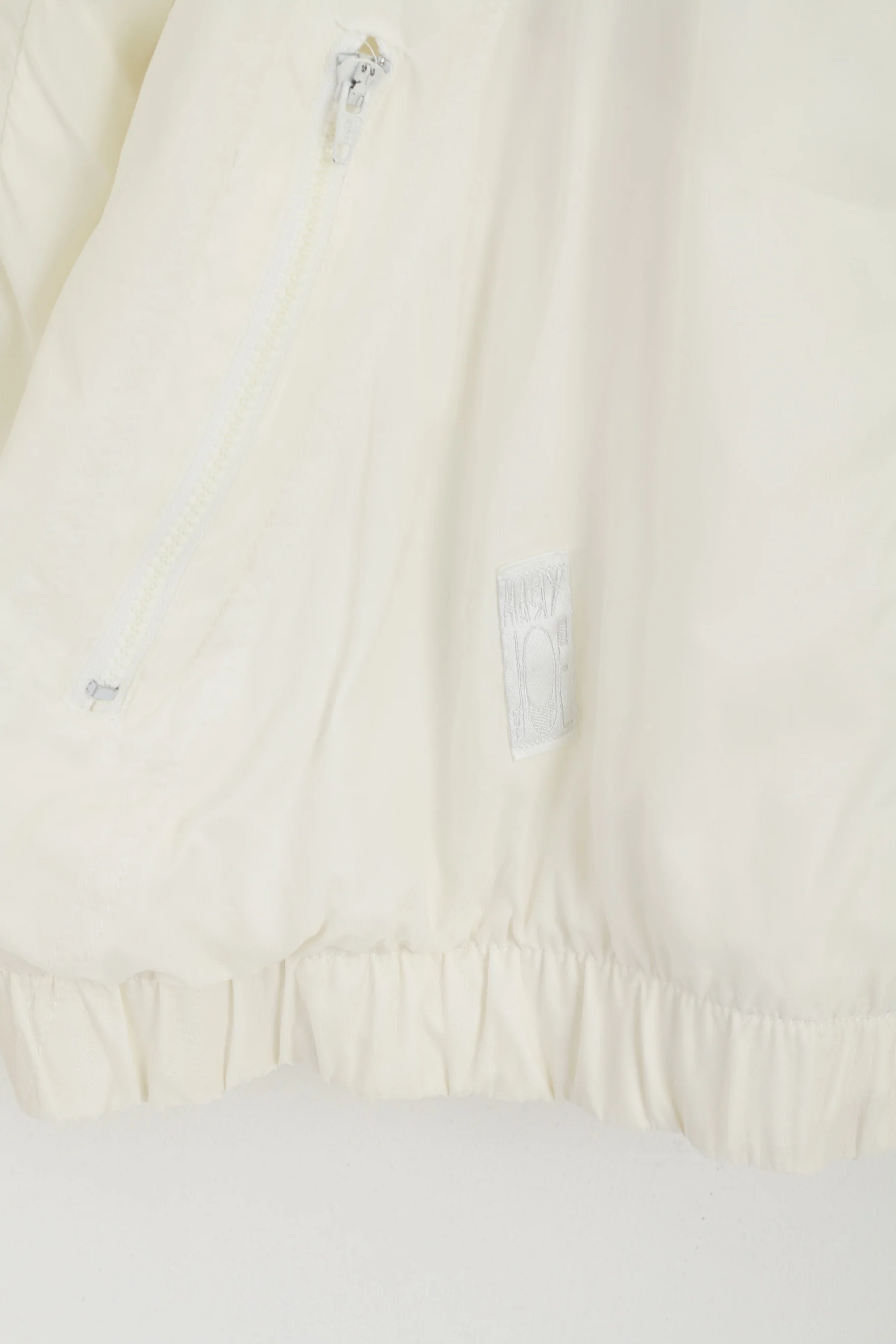 Le Coq Sportif Women 10 38 S Track Jacket Cream Vintage  Nylon Zip Up Festival Top - Image 3