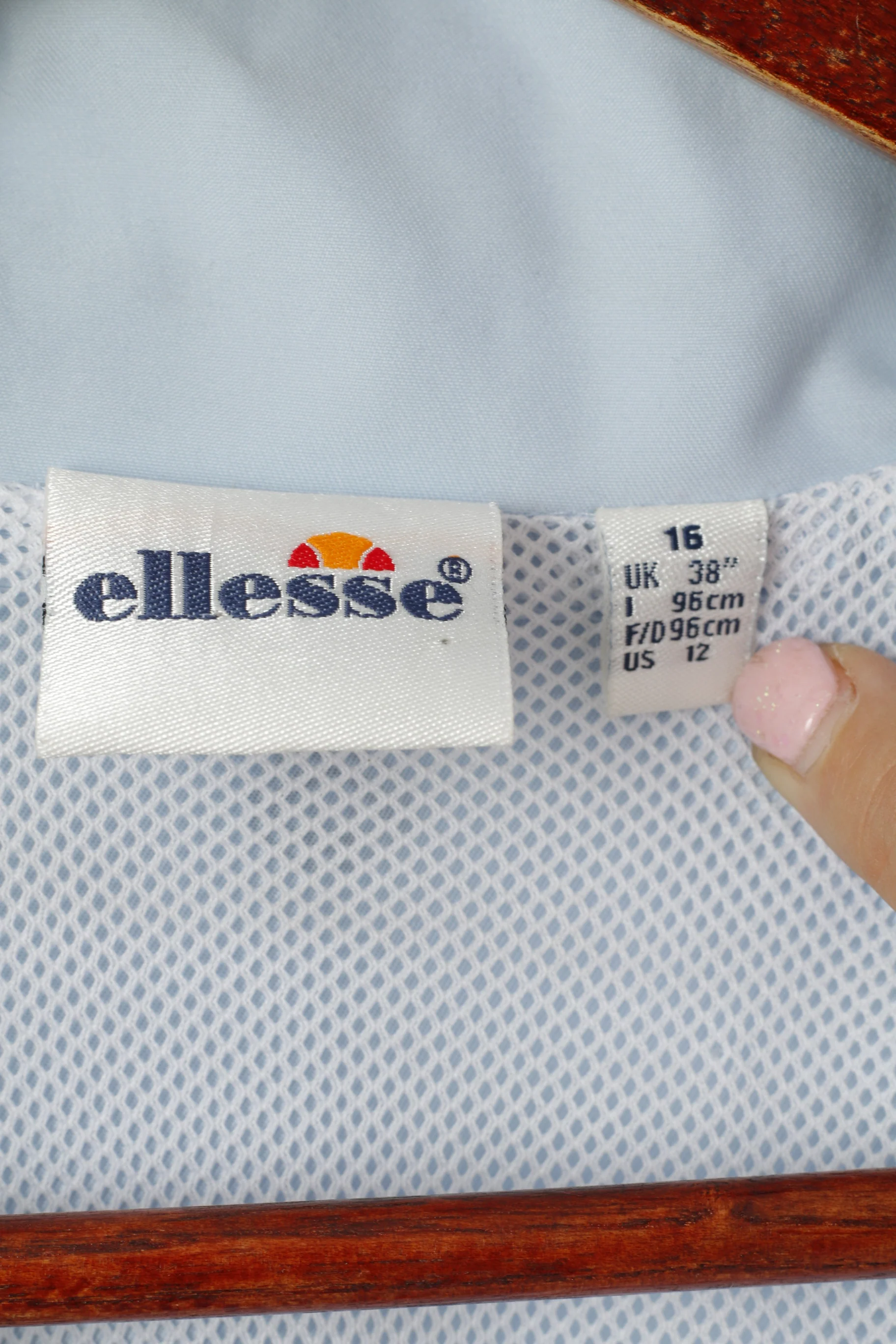 Ellesse Women 16 38'' M Pullover Jacket Ligh Blue Sport Zip Neck Active Top - Image 4
