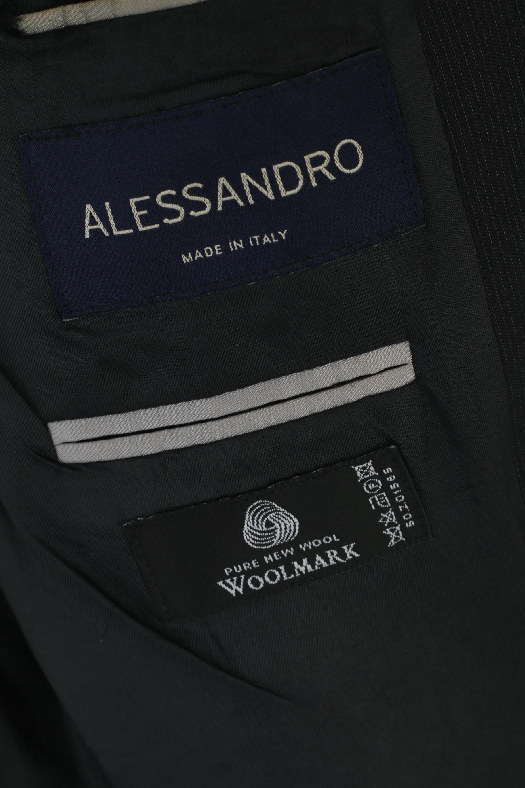 Alessandro Men 42 Blazer Navy Wool Striped Italy Single Breasted Vintage Jacket - Image 4