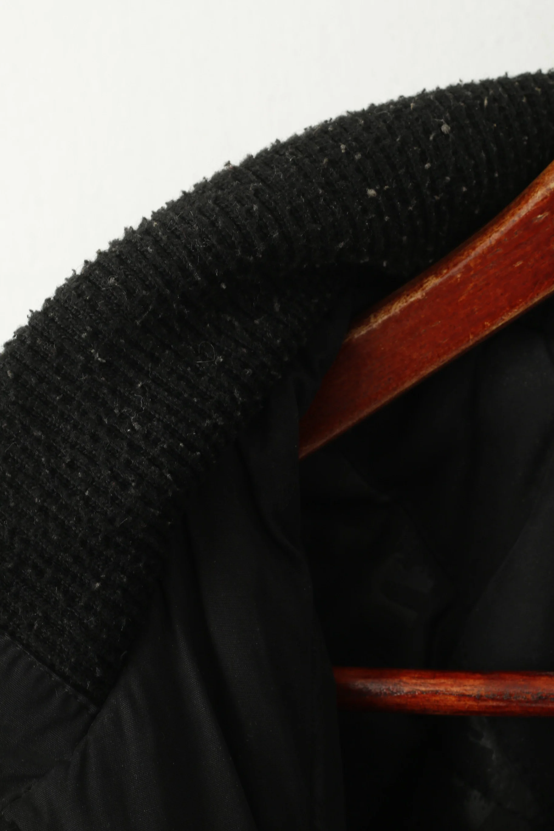 Tom Tompson Men L Jacket Black Bomber Padded Full Zipper Pocket Hooded Top - Image 5