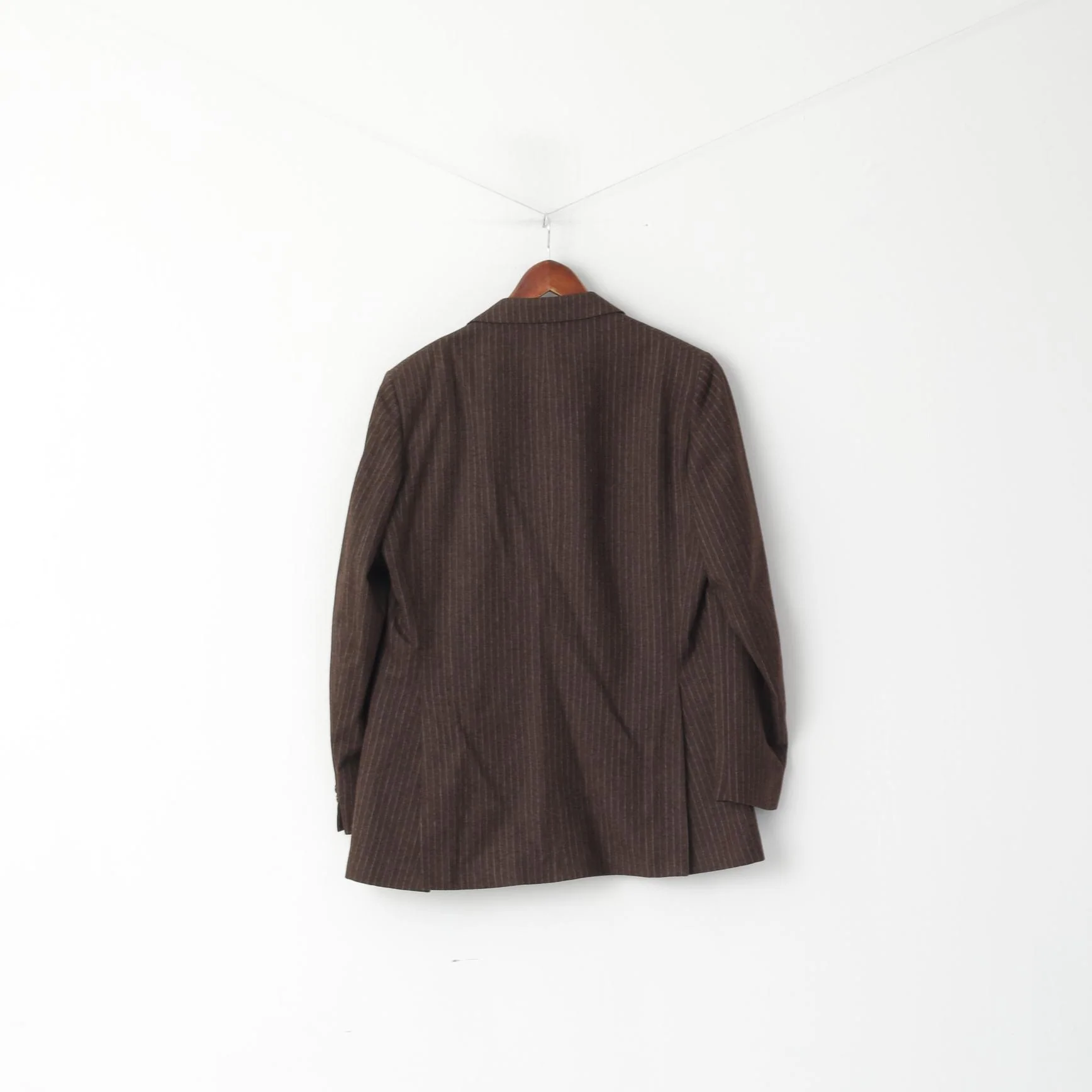 Centaur Men 44 Blazer Brown Striped British Drummond New Wool Single Breasted Jacket - Image 7
