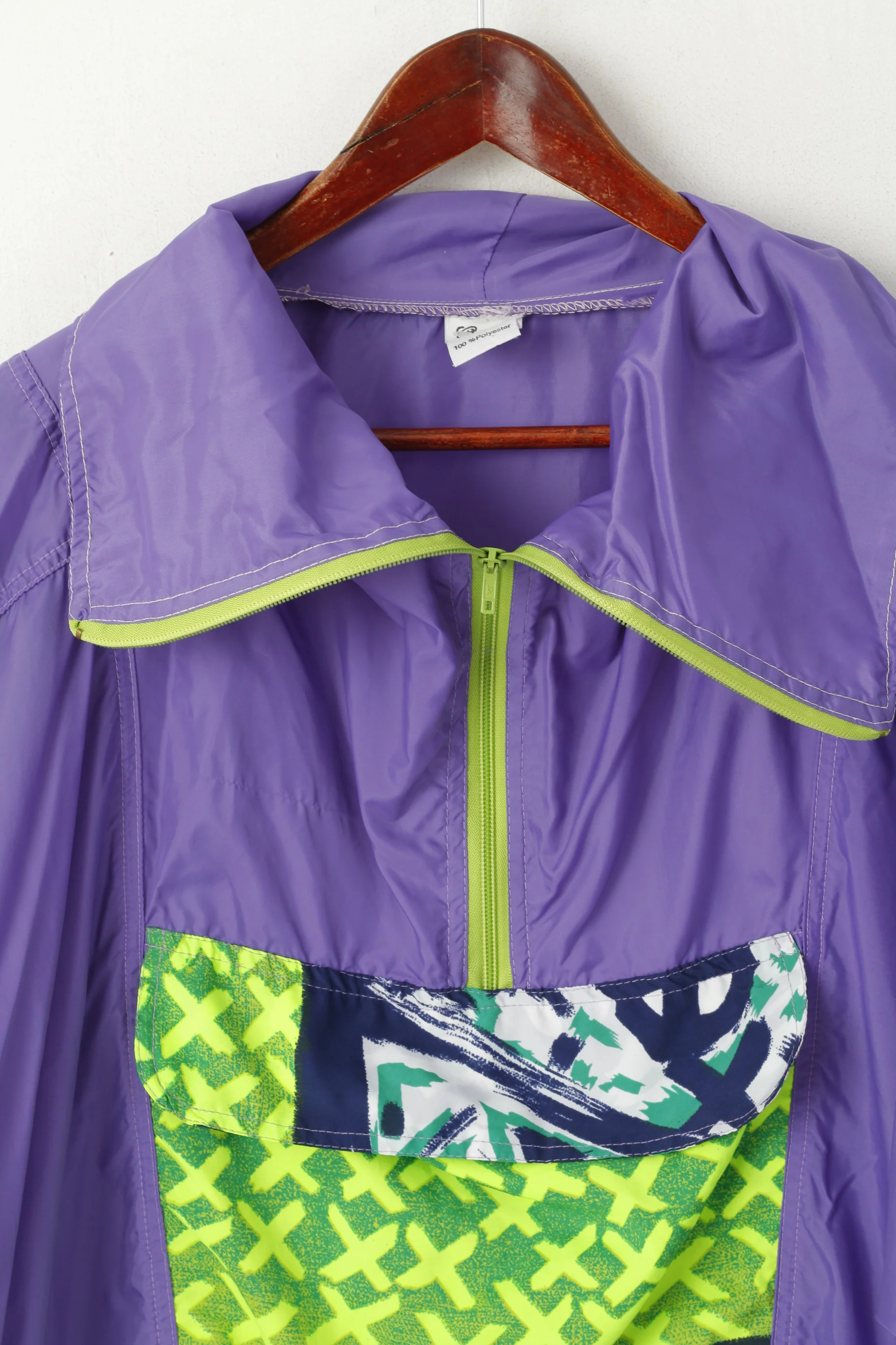 Fashion Men 4 XL Pullover Jacket Purple Vintage Kangaroo Pocket Festival Run Top - Image 2