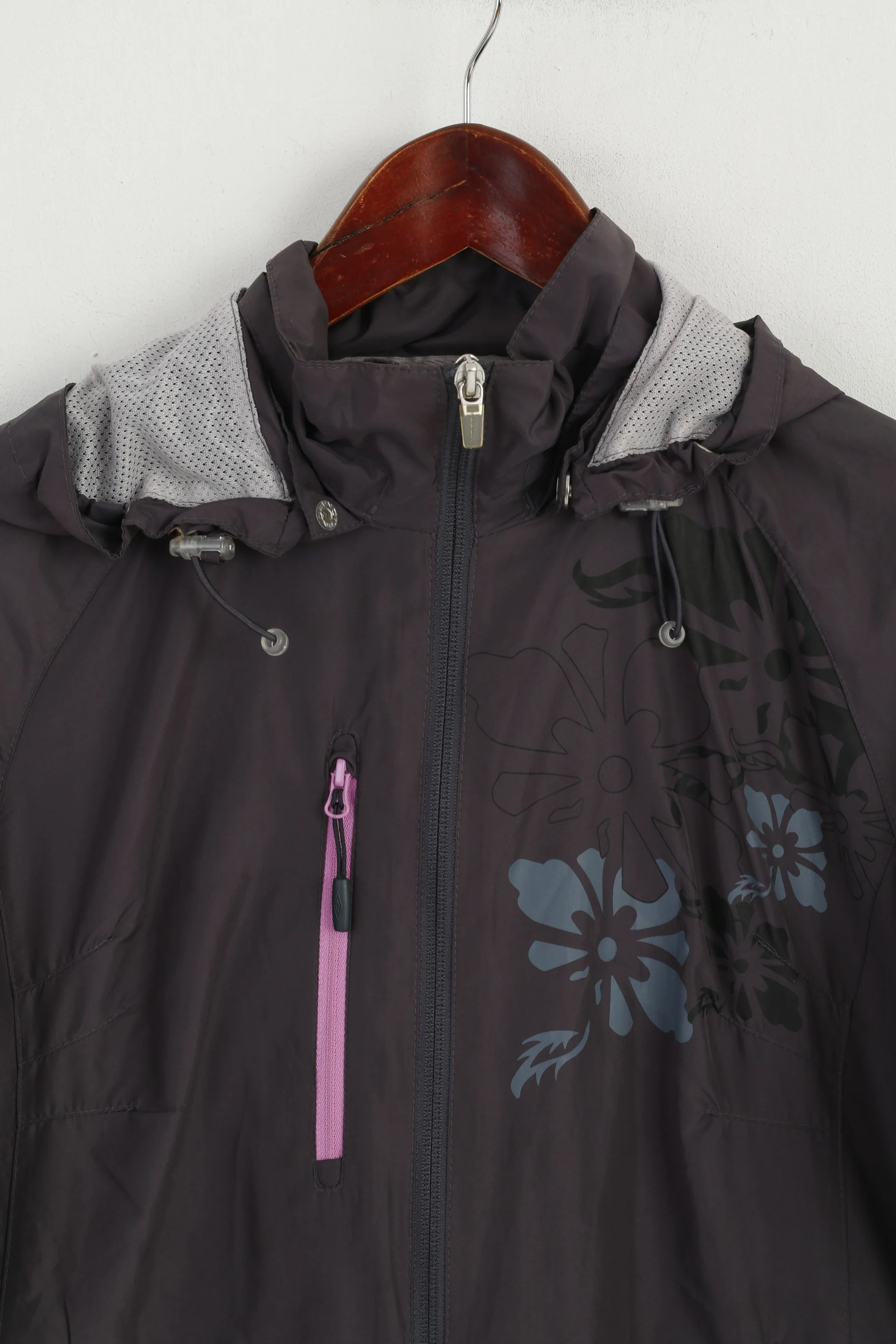Umbro Women 36 XS Jacket Plum Sport Hooded Windcheater Full Zipper Top - Image 2