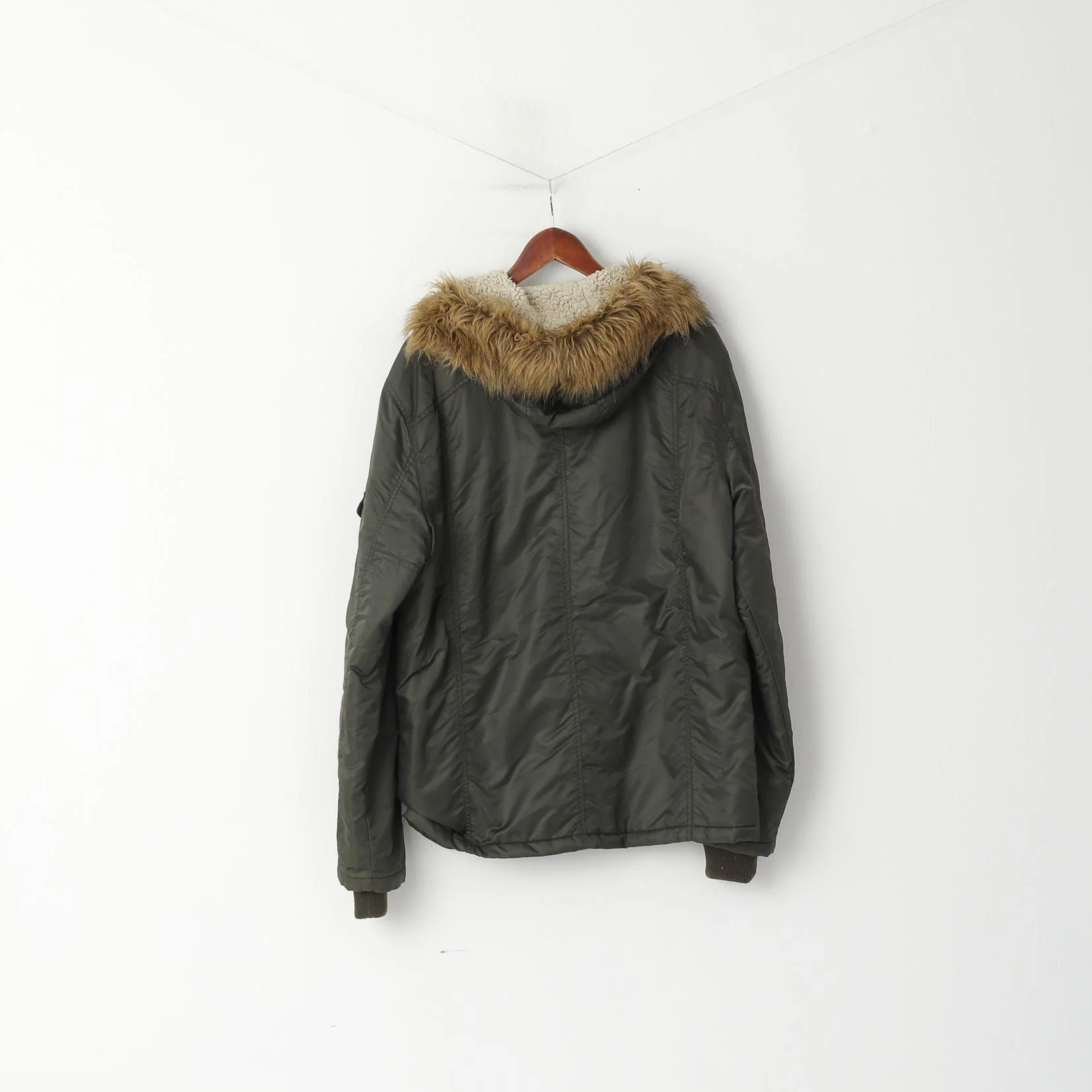 Sublevel Men L Jacket Green Paded Hooded Nylon Waterproof Outdoor Parka - Image 7