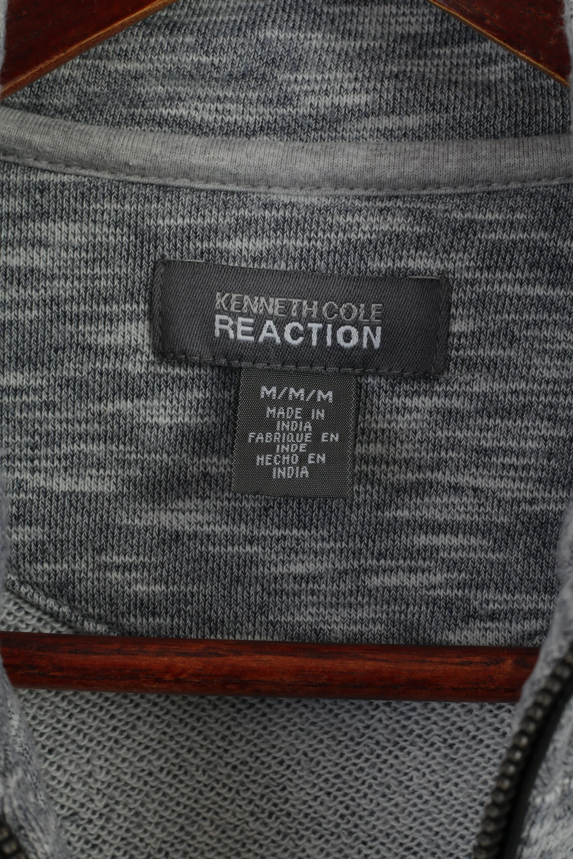 Kenneth Cole Reaction Women M Sweatshirt Grey Cotton Detailed Zip Up Top - Image 4