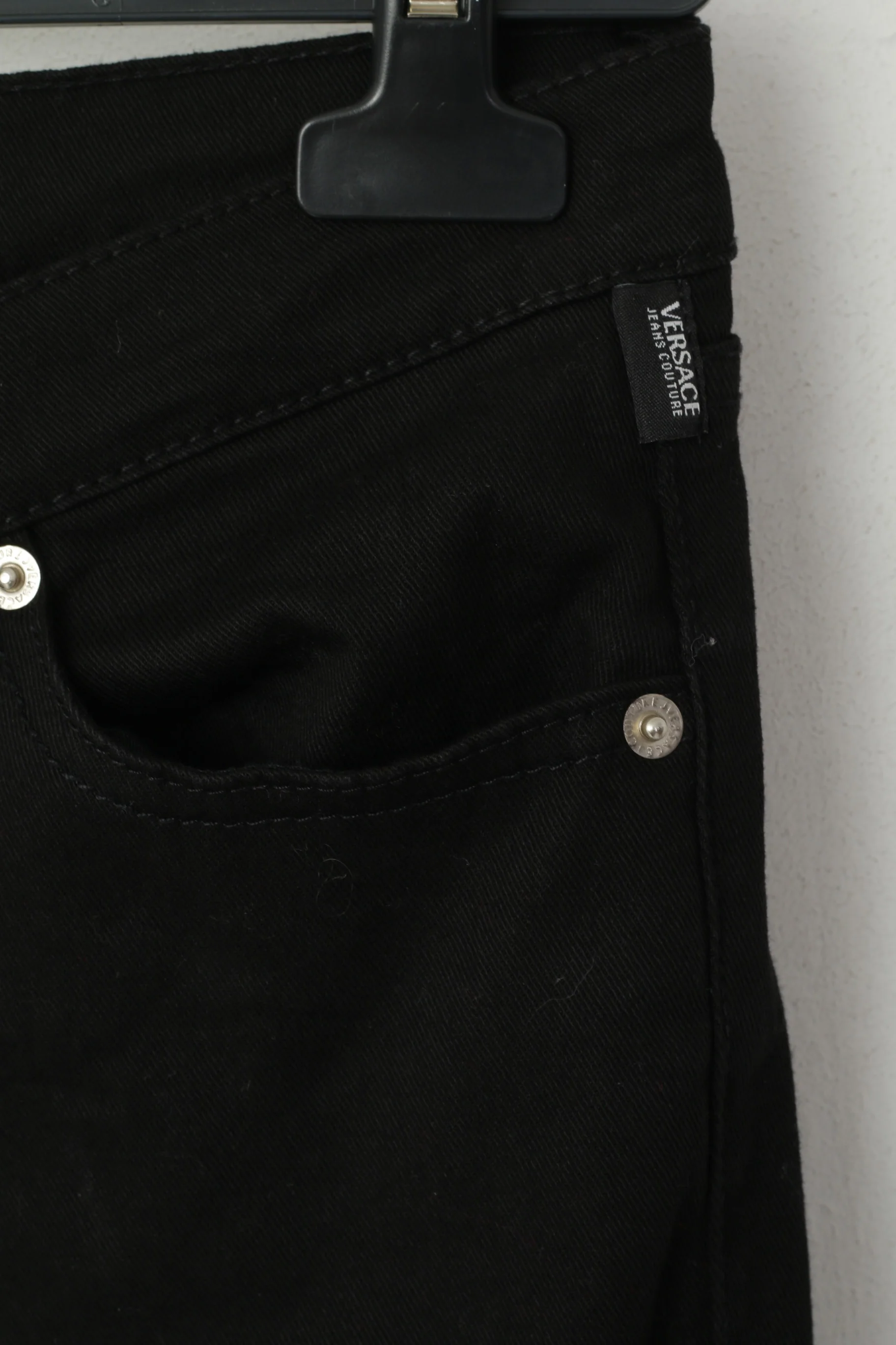 Versace Jeans Couture Women 31 Trousers Black Cotton Straight Stretch Casual Pants - Image 2