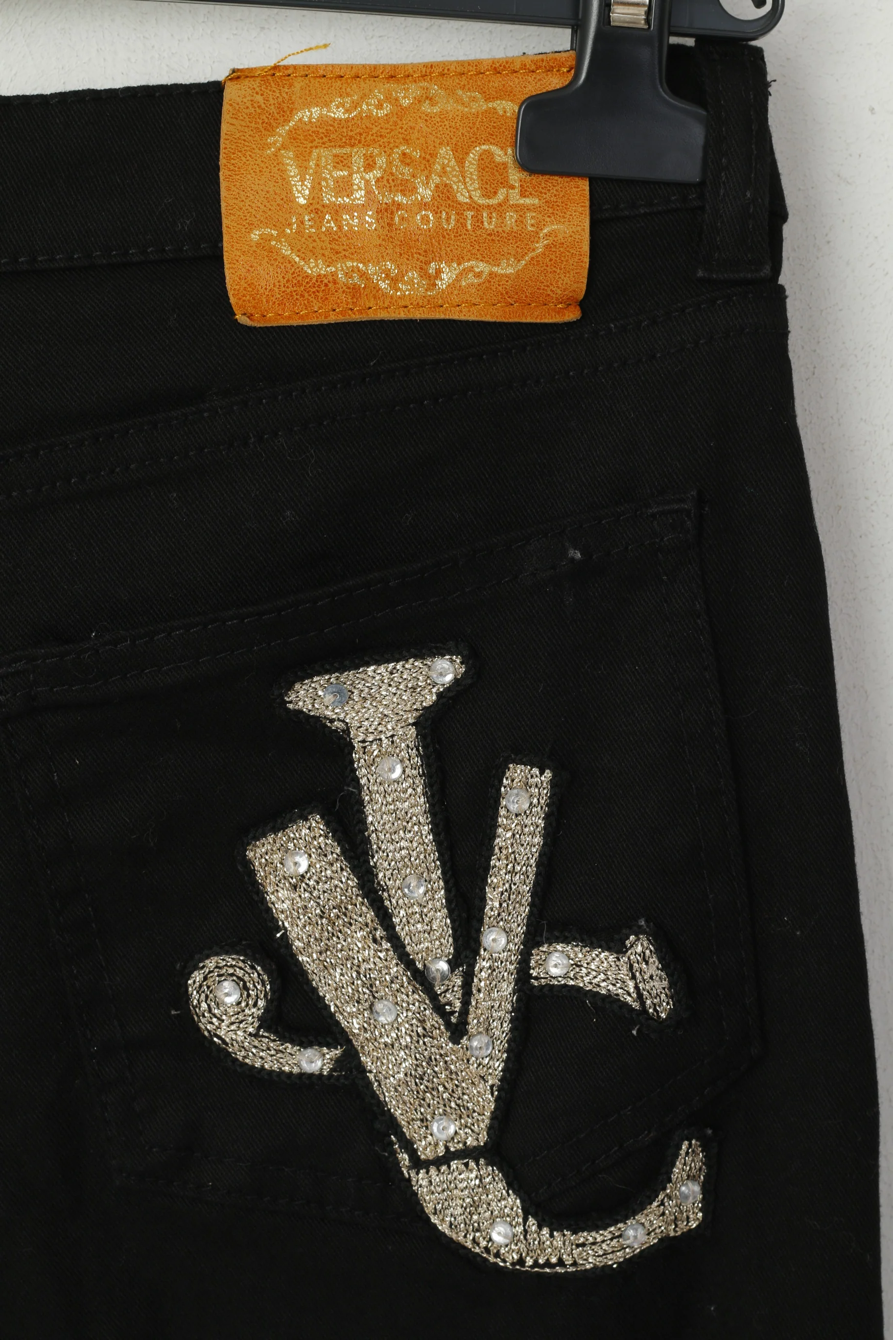Versace Jeans Couture Women 31 Trousers Black Cotton Straight Stretch Casual Pants - Image 5