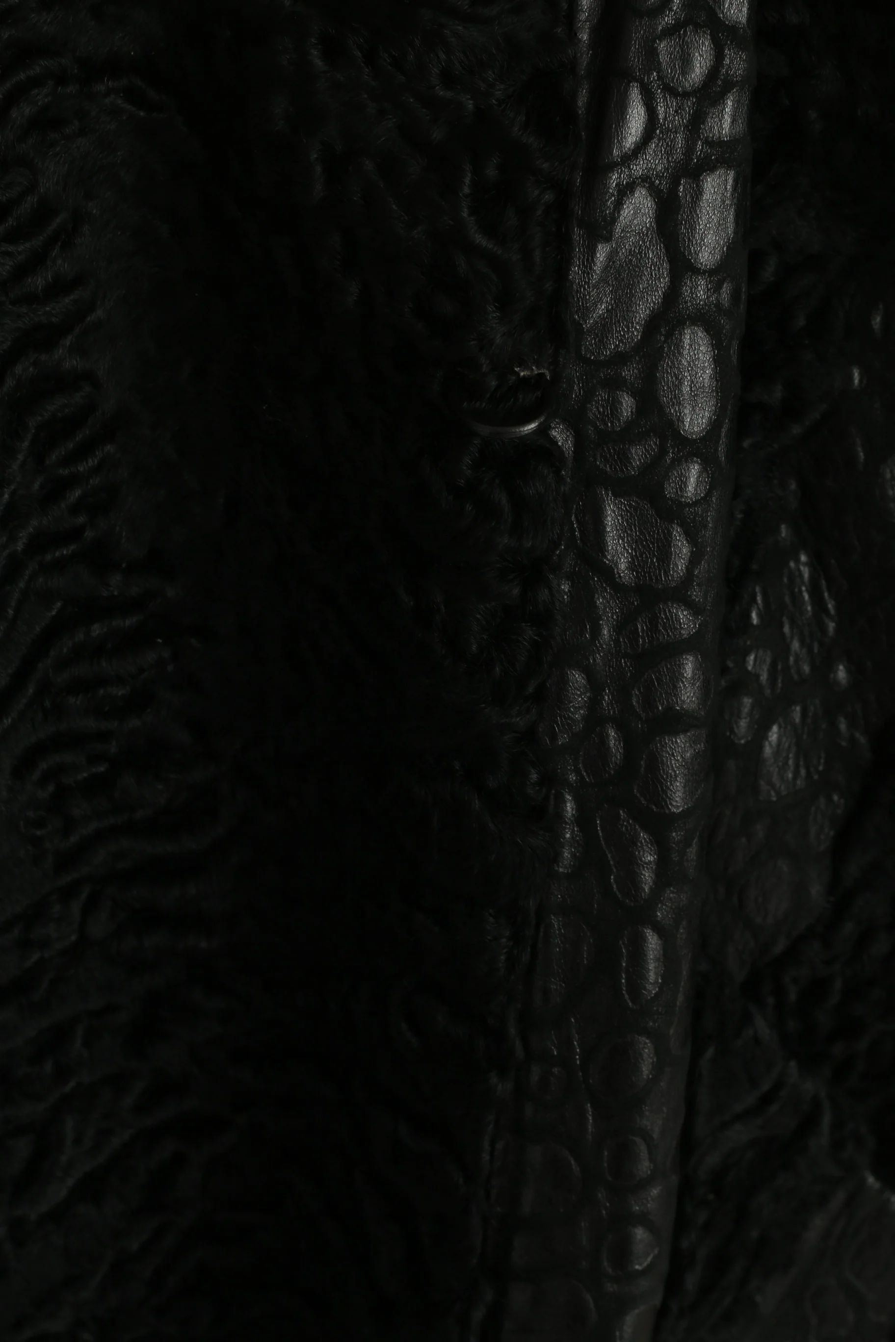 Pelz Greiner Nurnberg Women XL Coat Black Pelt Fur Karakul Leather Vintage Overcoat - Image 4