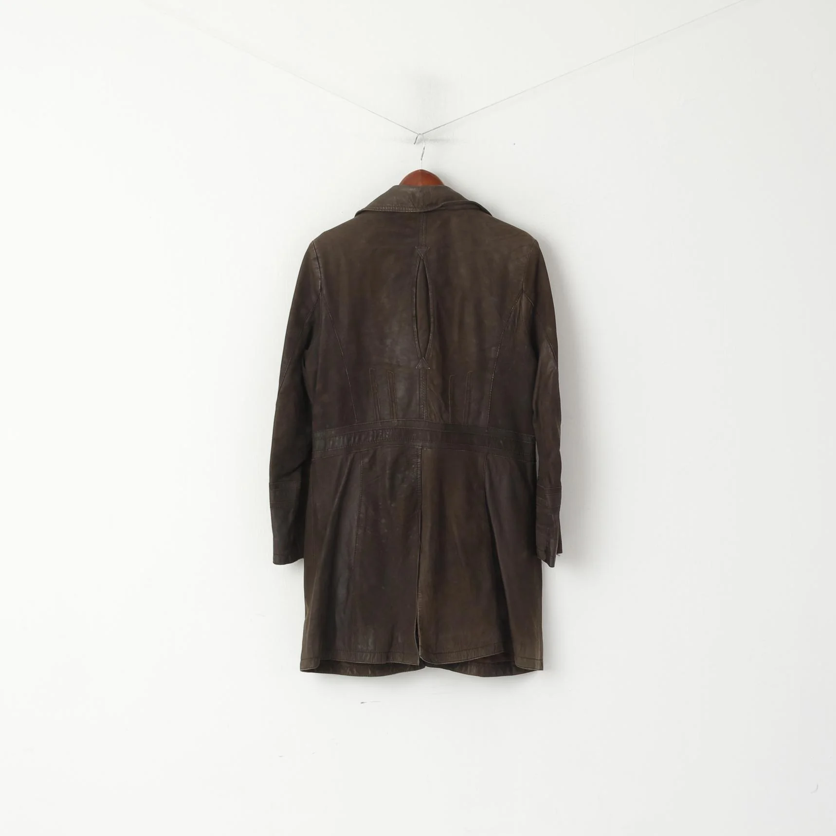 Brandtex Women 14 40 M Jacket Brown Soft Leather Single Breasted Vintage Top - Image 9
