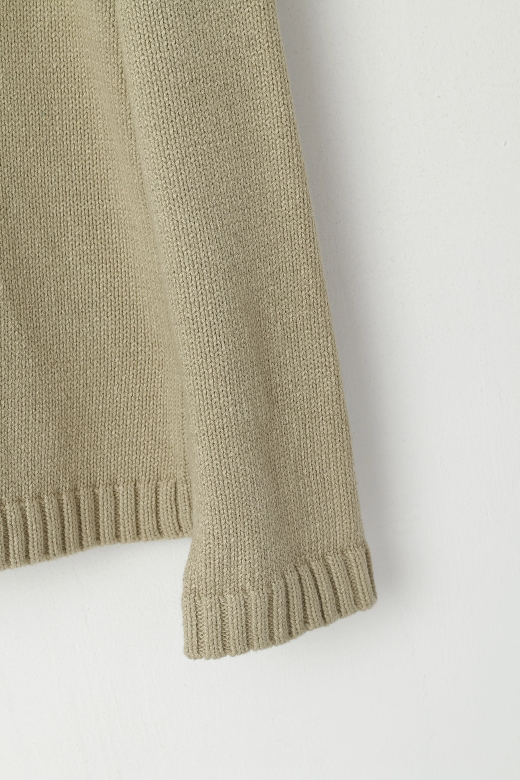 Tommy Hilfiger Denim Men S Jumper Beige CottonCrew Neck Classic Sweater - Image 3