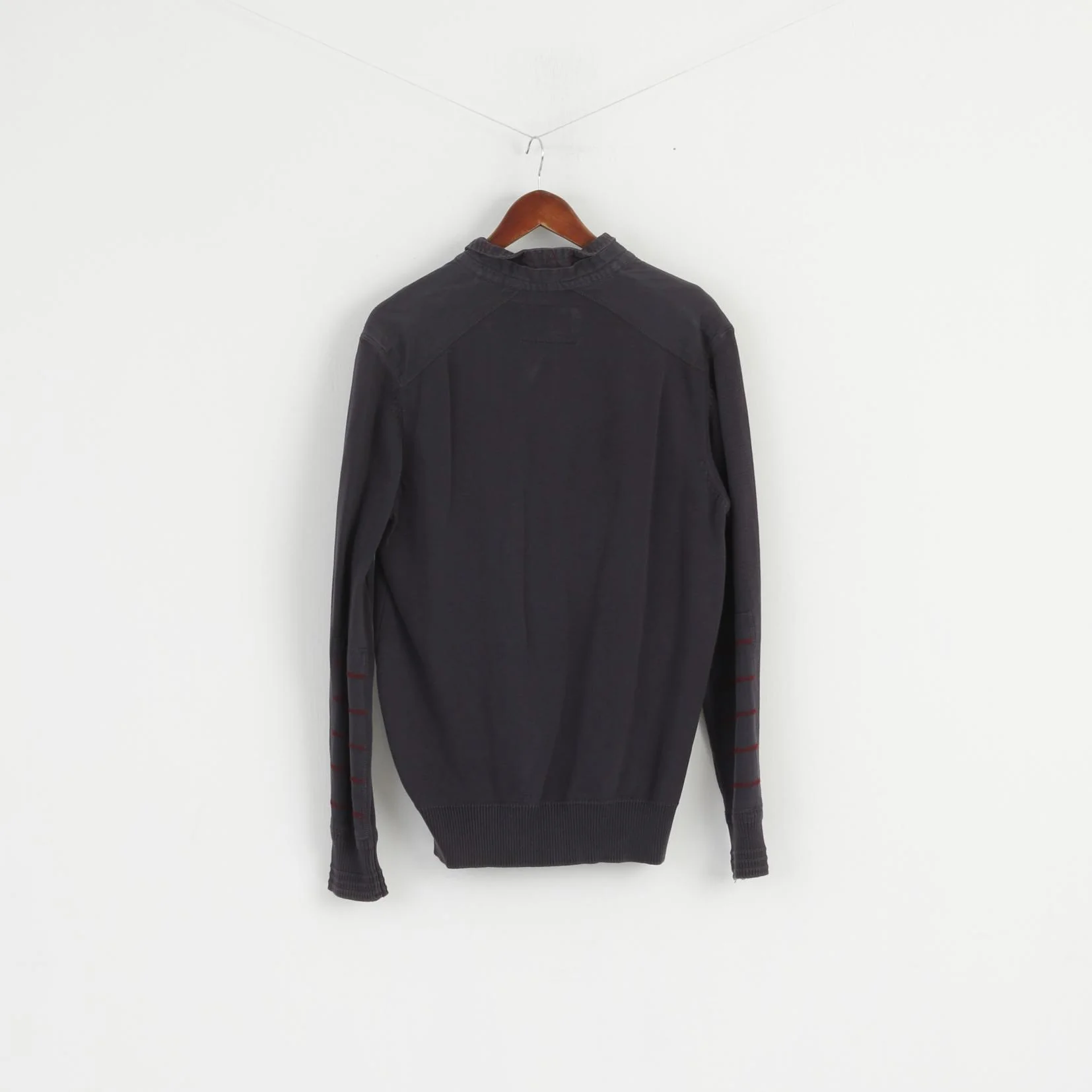 Marlboro Classics Men XL (L) Jumper Navy Cotton Collared MCS Italy Patches Sweater - Image 6