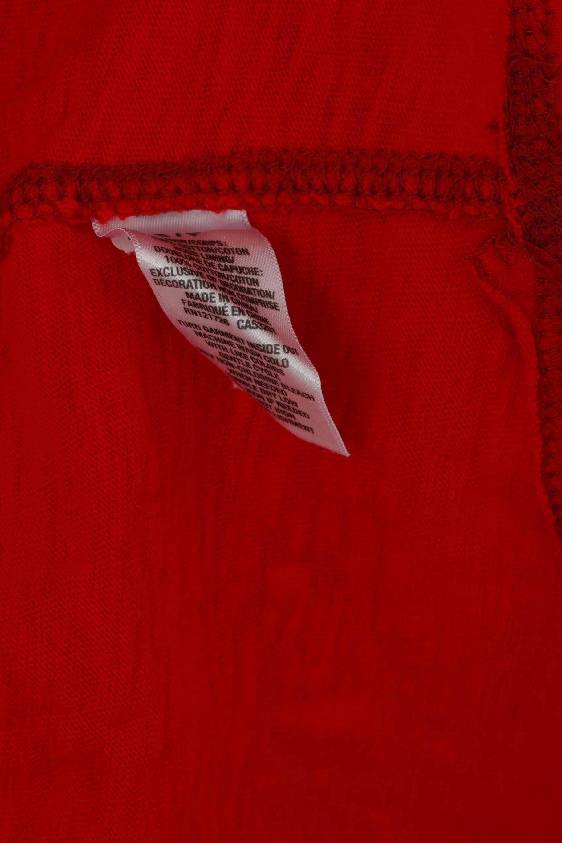 Aeropostale Men S Shirt Red Cotton Hooded New York Graphic Kangaroo Pocket Top - Image 5