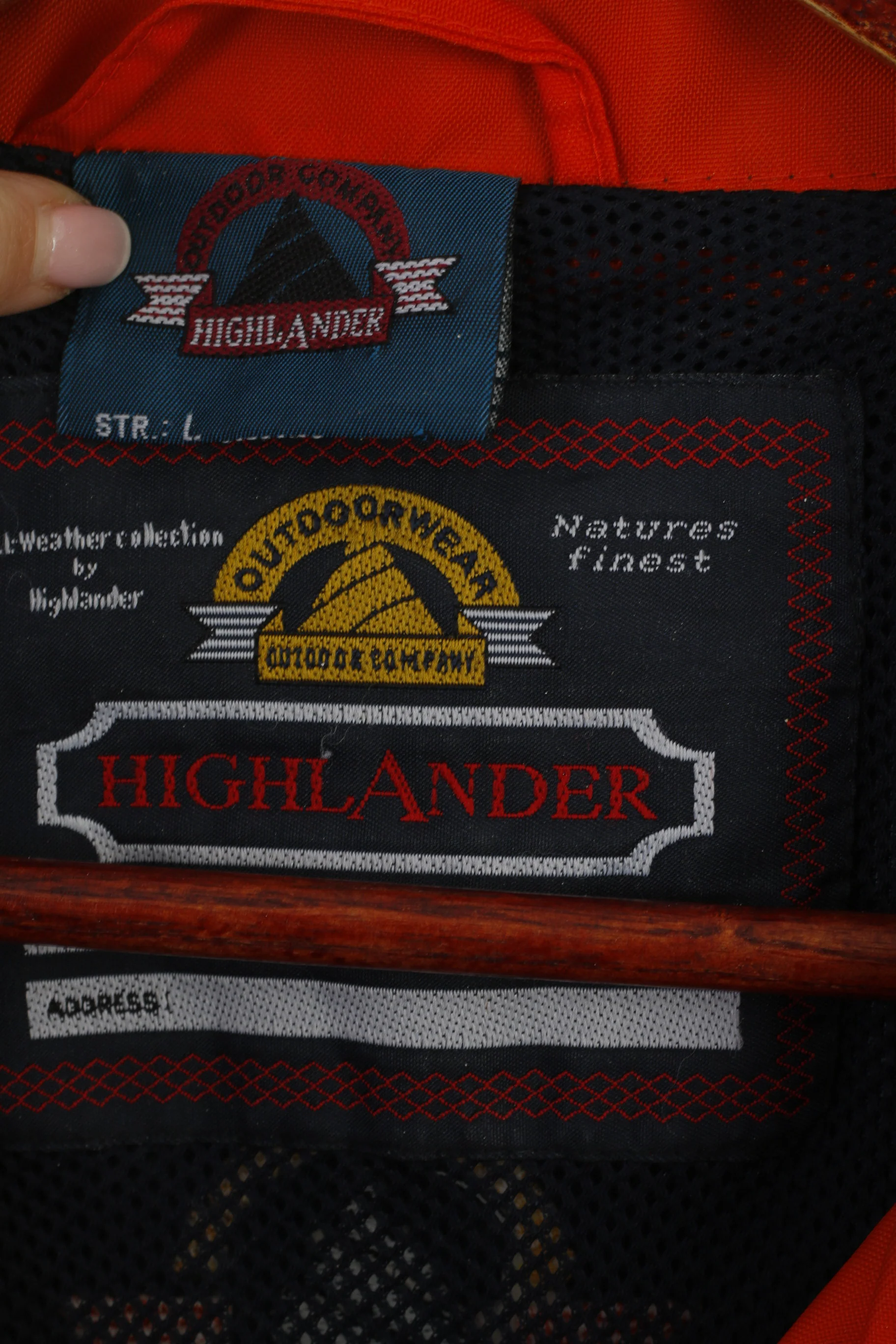 Highlander Men L Jacket Orange Nylon Waterproof Lightweight Outdoor Vintage Top - Image 5