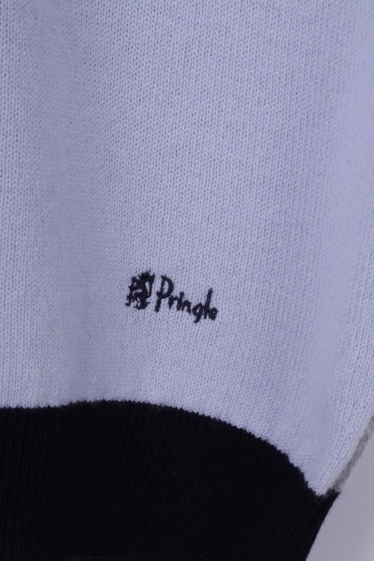 Pringle Golf Men M (S) Vest Blue Grey Wool V Neck Plain Vintage Bodywarmer - Image 4