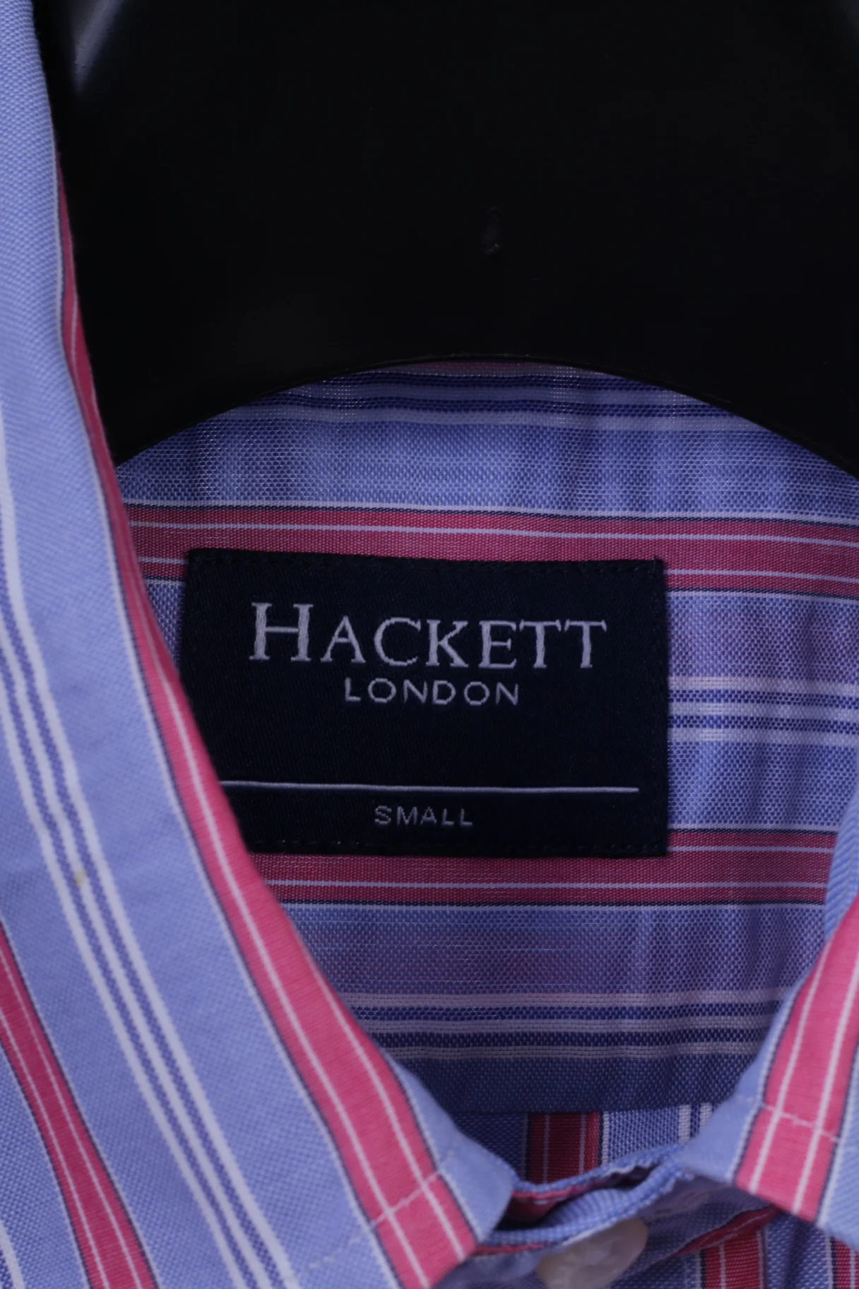 Hackett London Men S Casual Shirt Blue Striped Finest Italian Cotton Long Sleeve - Image 5