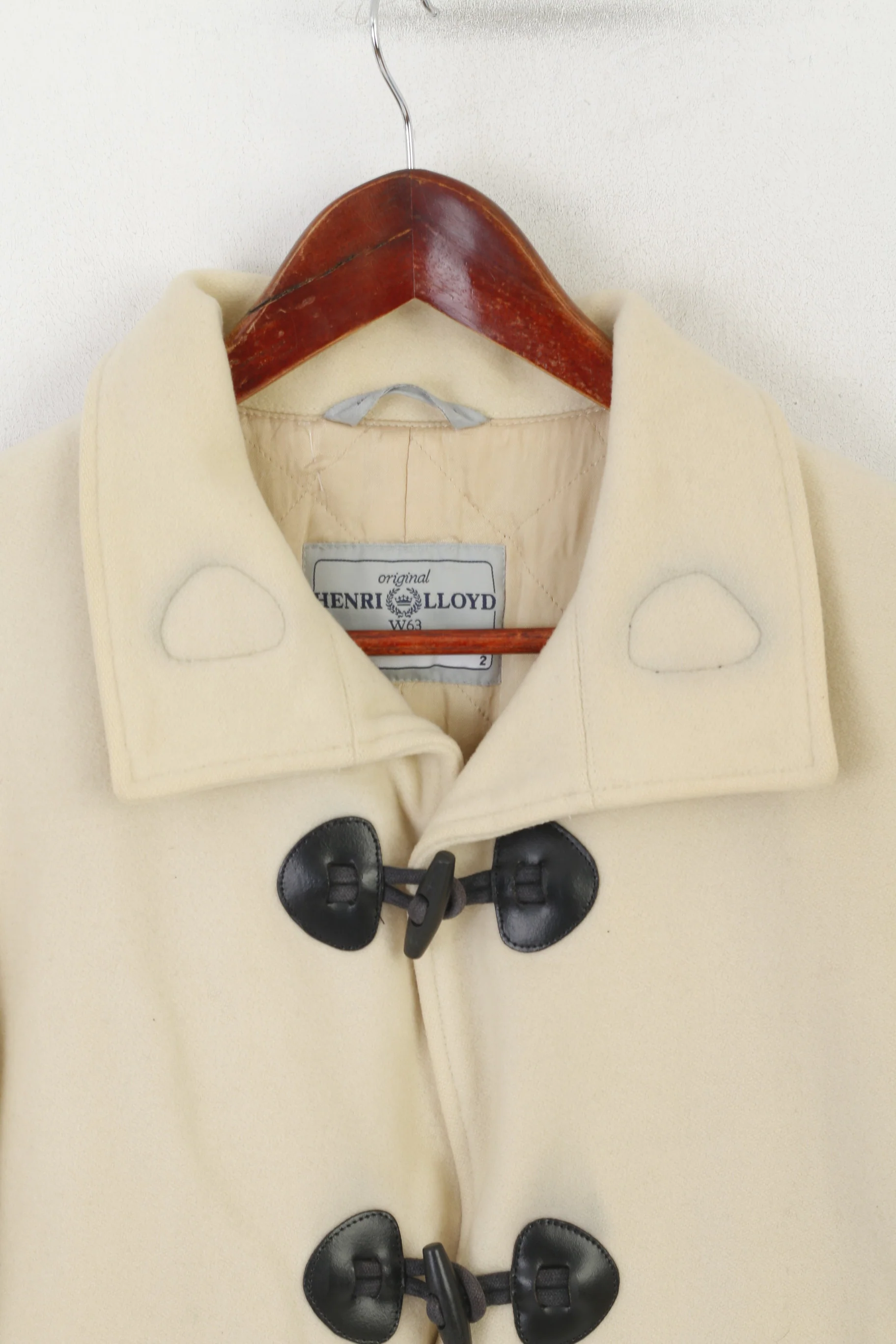 Henri Lloyd Women 2 S Duffel Jacket Beige Wool Vintage Classic Coat - Image 2
