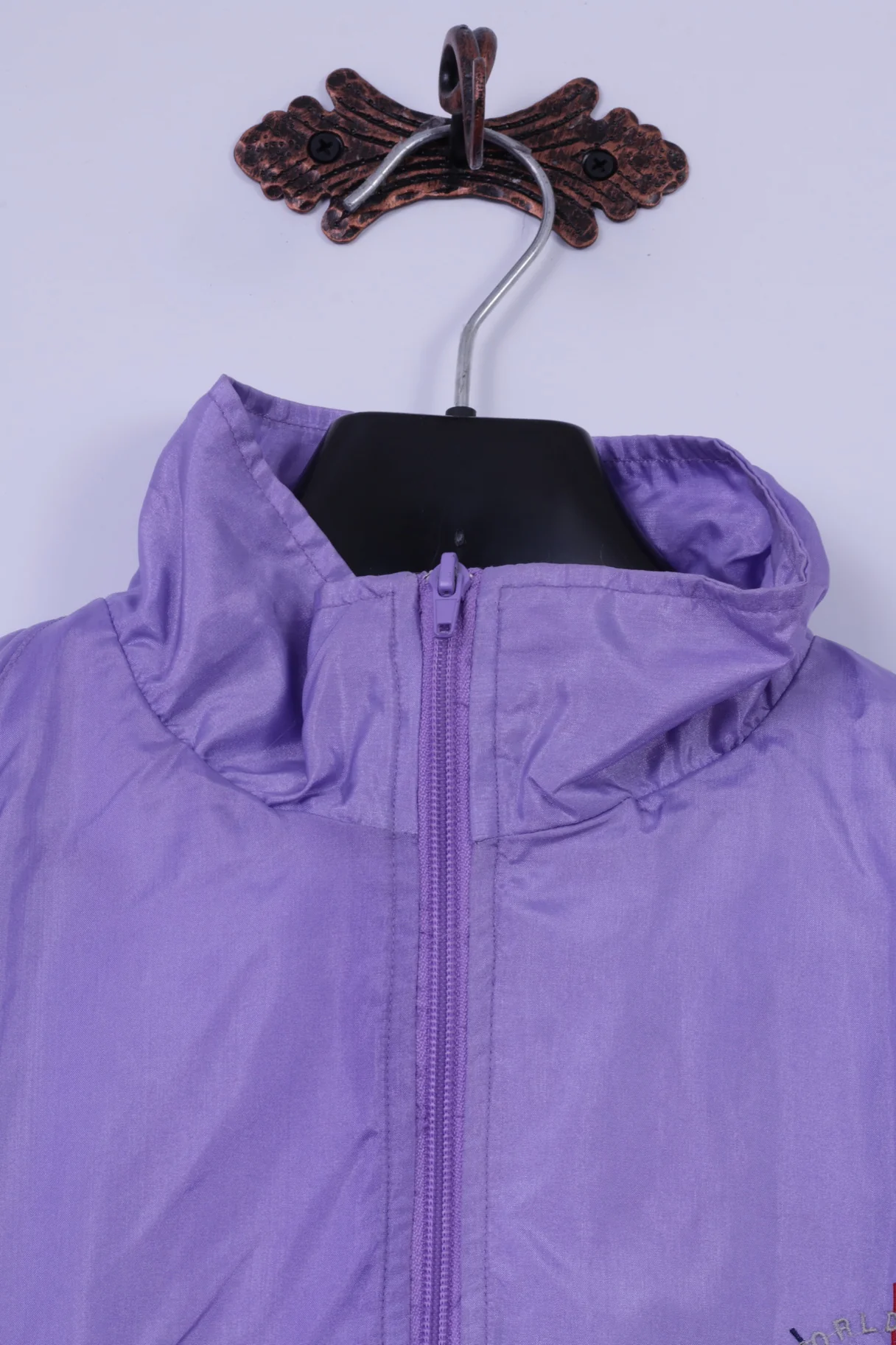 Johny Jordans Womens S Tracksuit Vintahe Purple Shiny Retro Nylon Sportswear Set - Image 2