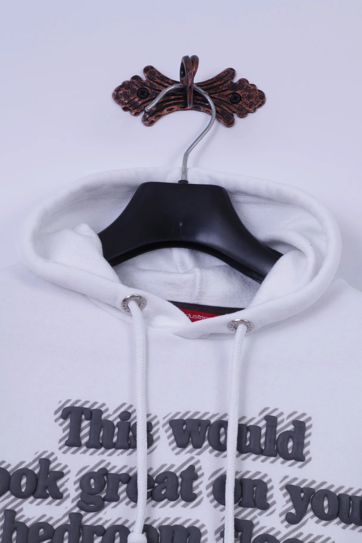 Xplicits Industries Womens XL Sweatshirt White Cotton Blend Hooded Graphic Top - Image 2