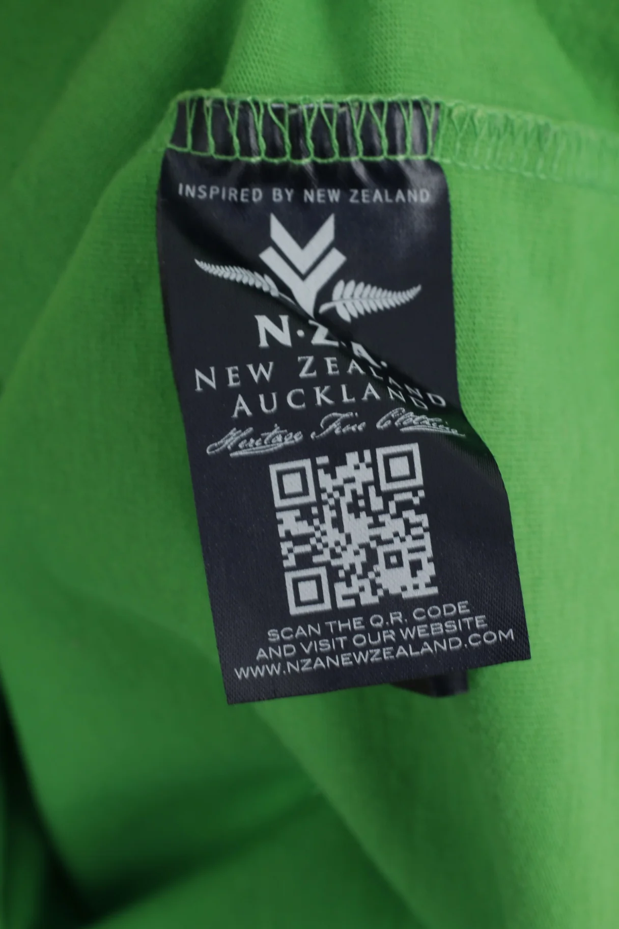 New Zealand Auckland Mens M Polo Shirt Green Cotton Long Sleeve Classic Top - Image 5