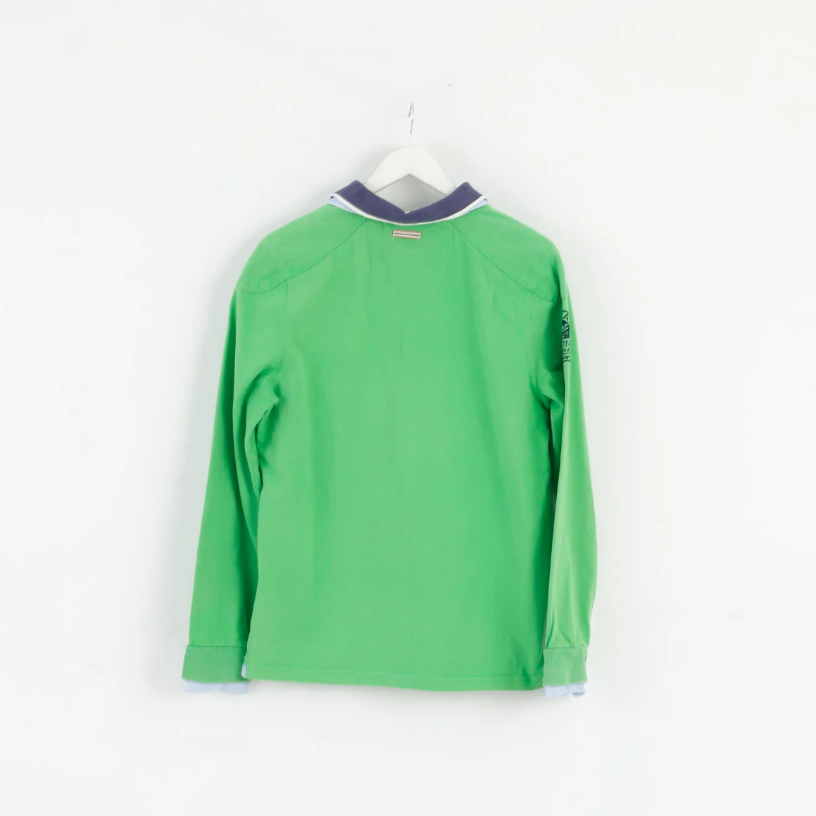 New Zealand Auckland Mens M Polo Shirt Green Cotton Long Sleeve Classic Top - Image 6