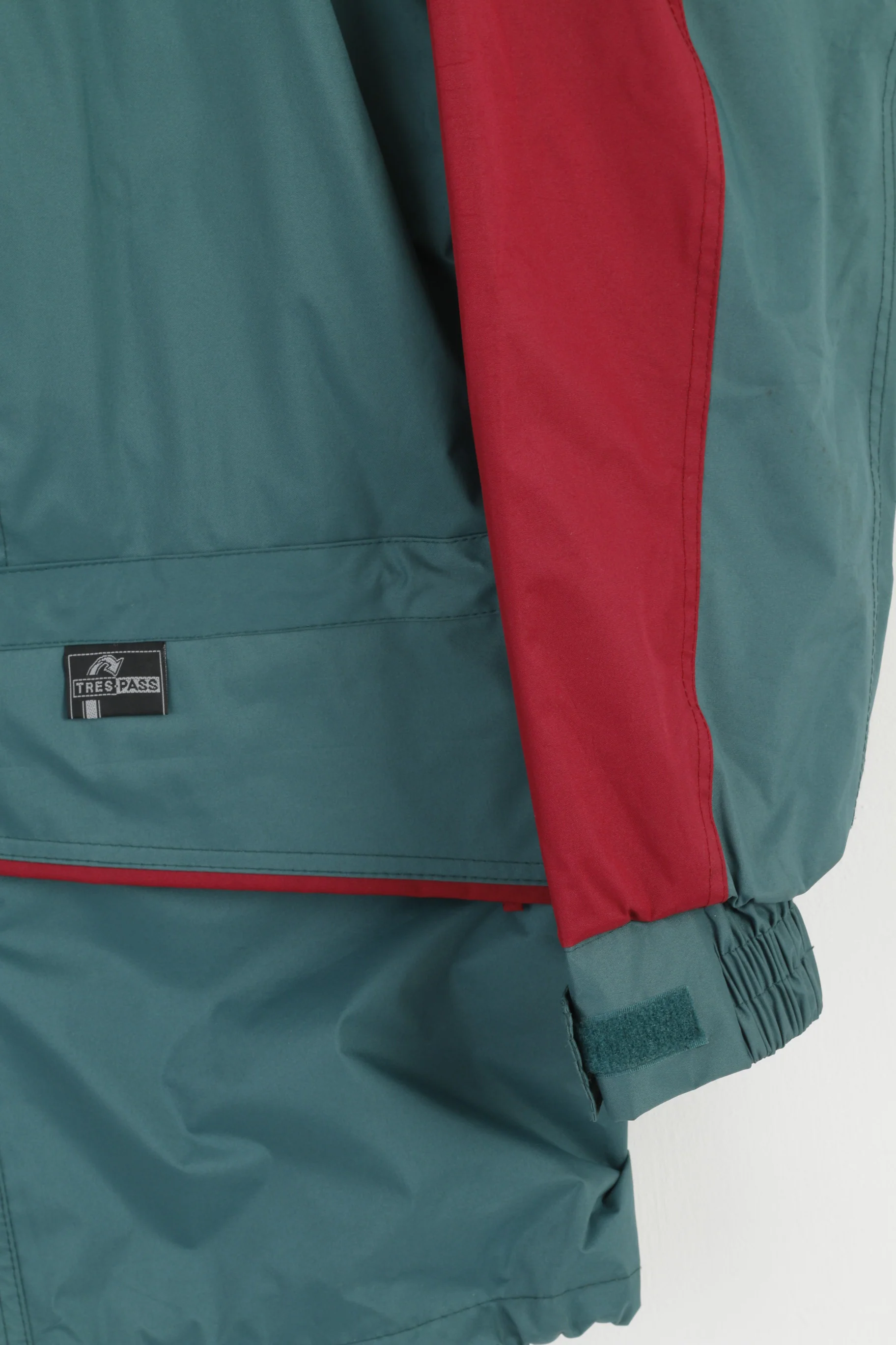 Trespass Men S Jacket Green Parka Hidden Hood High Performance Outdoor Top - Image 3