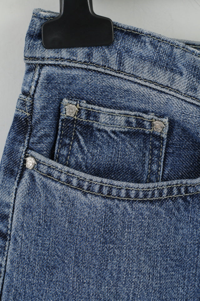 Versace Jeans Couture Womens 28 42 Jeans Trousers Blue Denim Italy Bootcut - Image 2