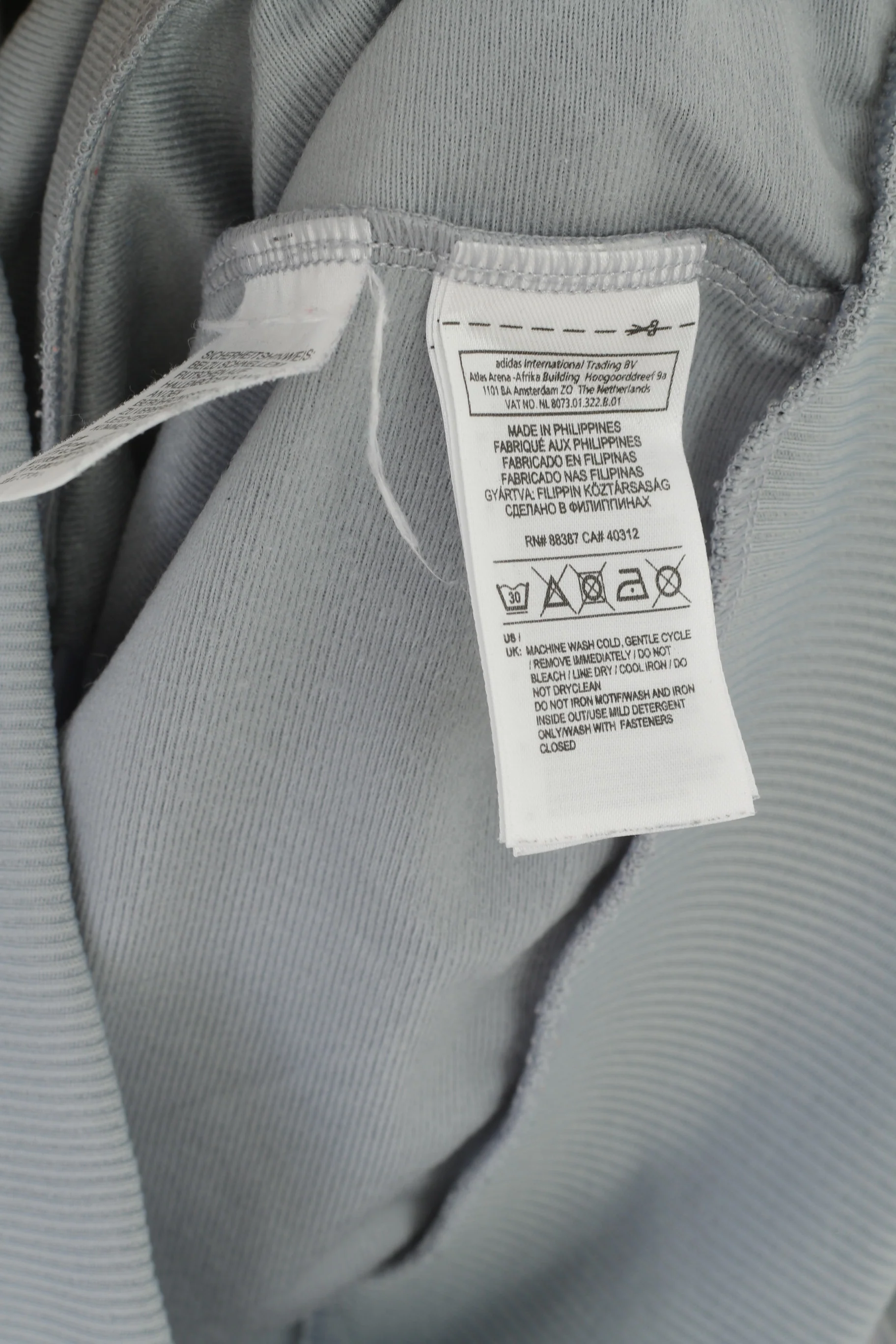 Adidas Women 46 L Sweatshirt Grey Pink Vintage Shiny Full Zip Activewear Track Top - Image 5